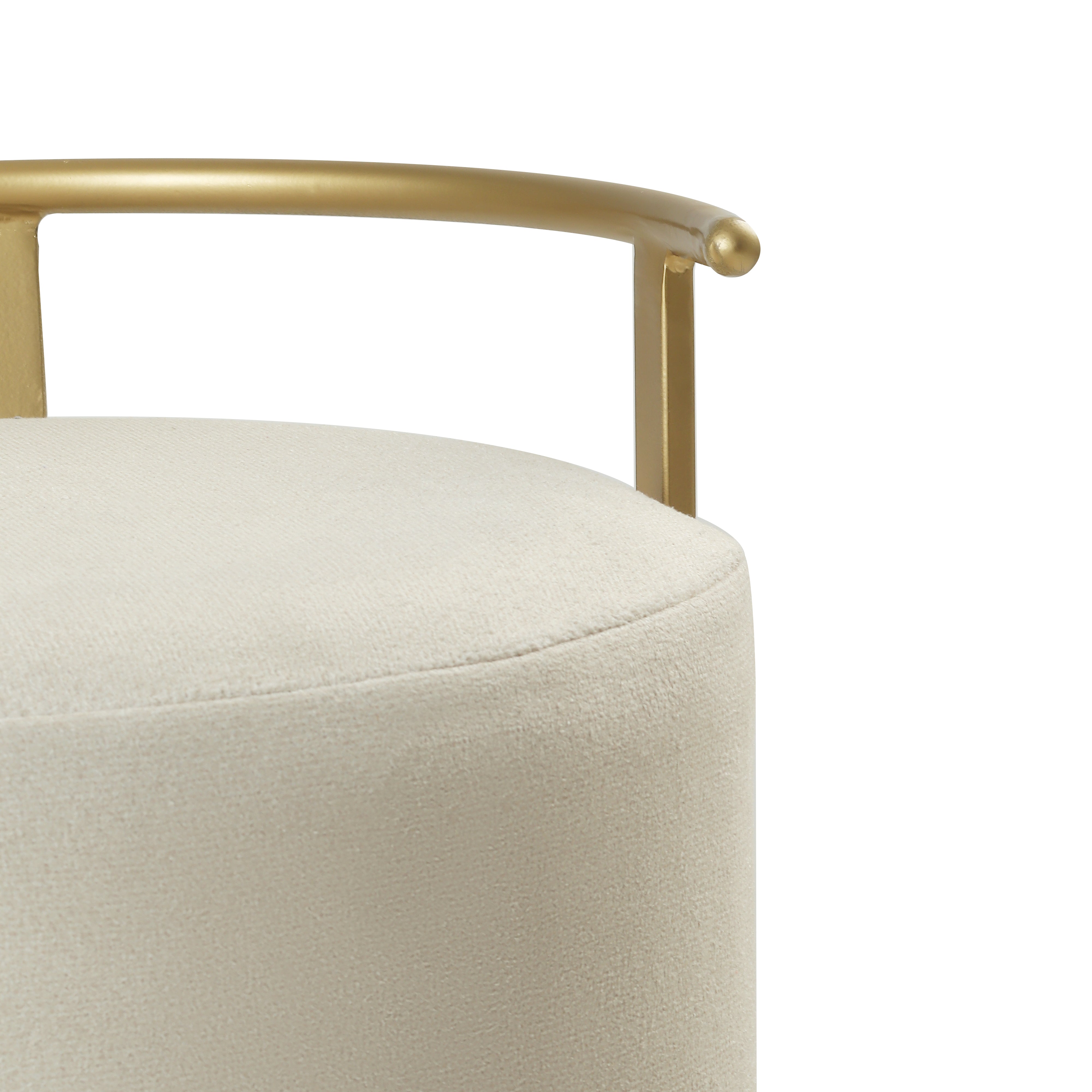 Leo Pouffe Gold with Off White