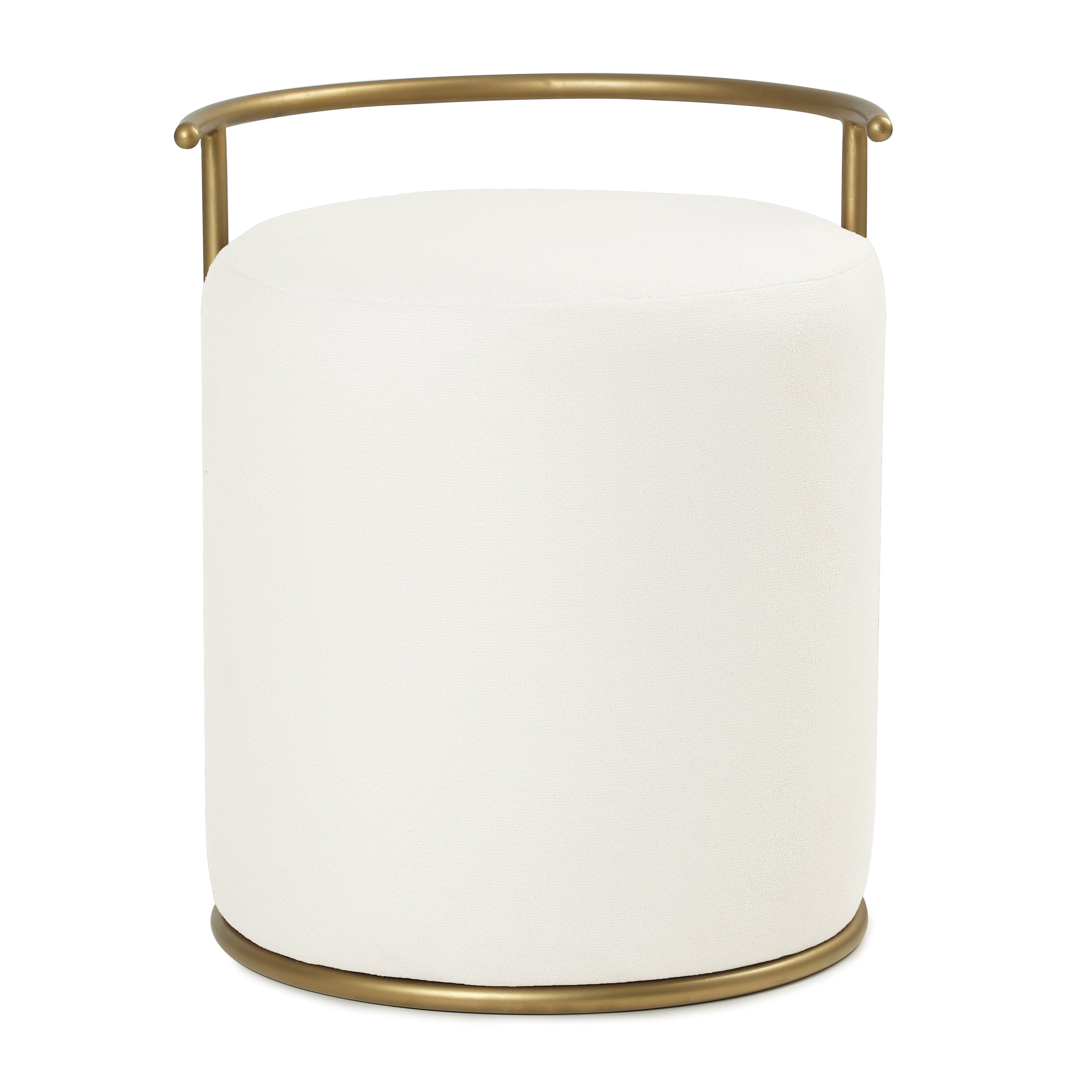 Atticus Pouffe Gold with White