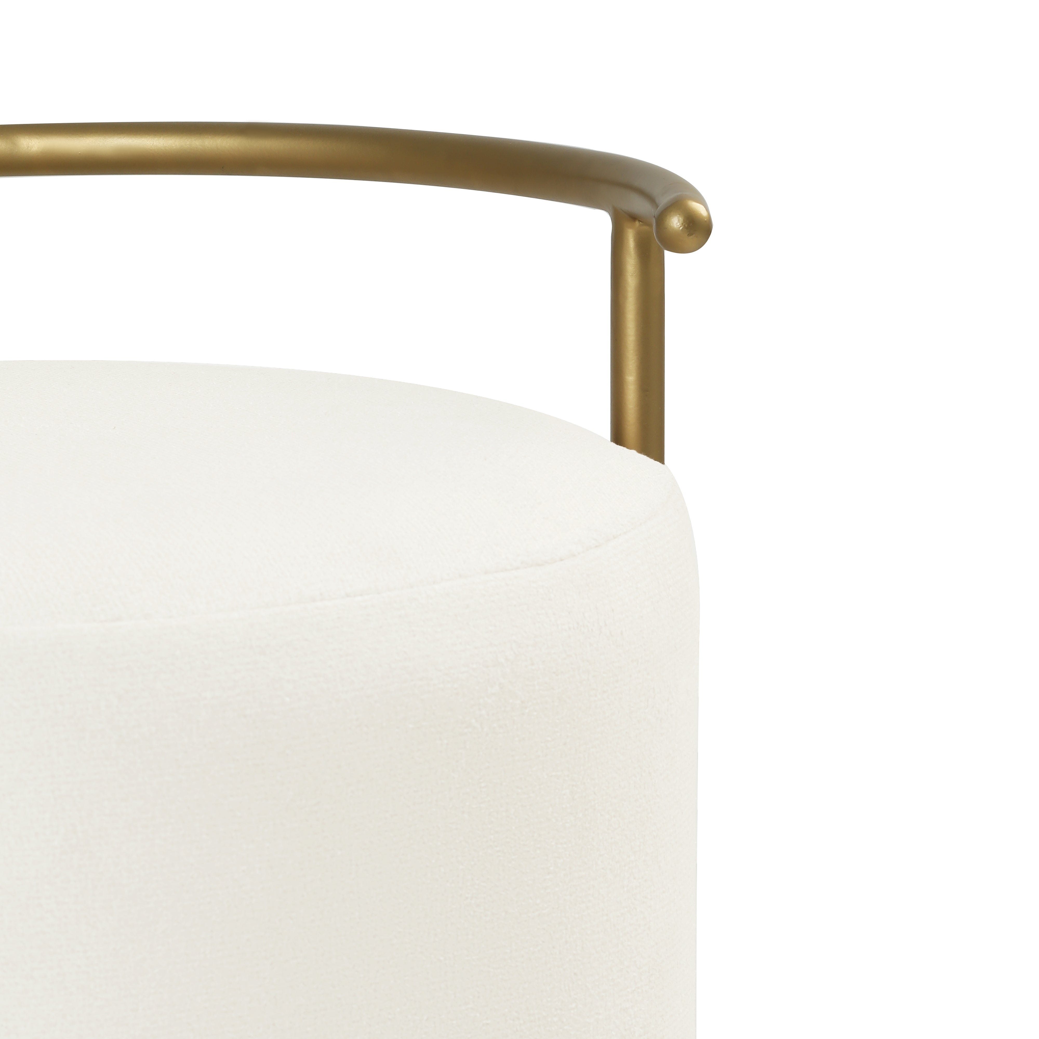 Atticus Pouffe Gold with White
