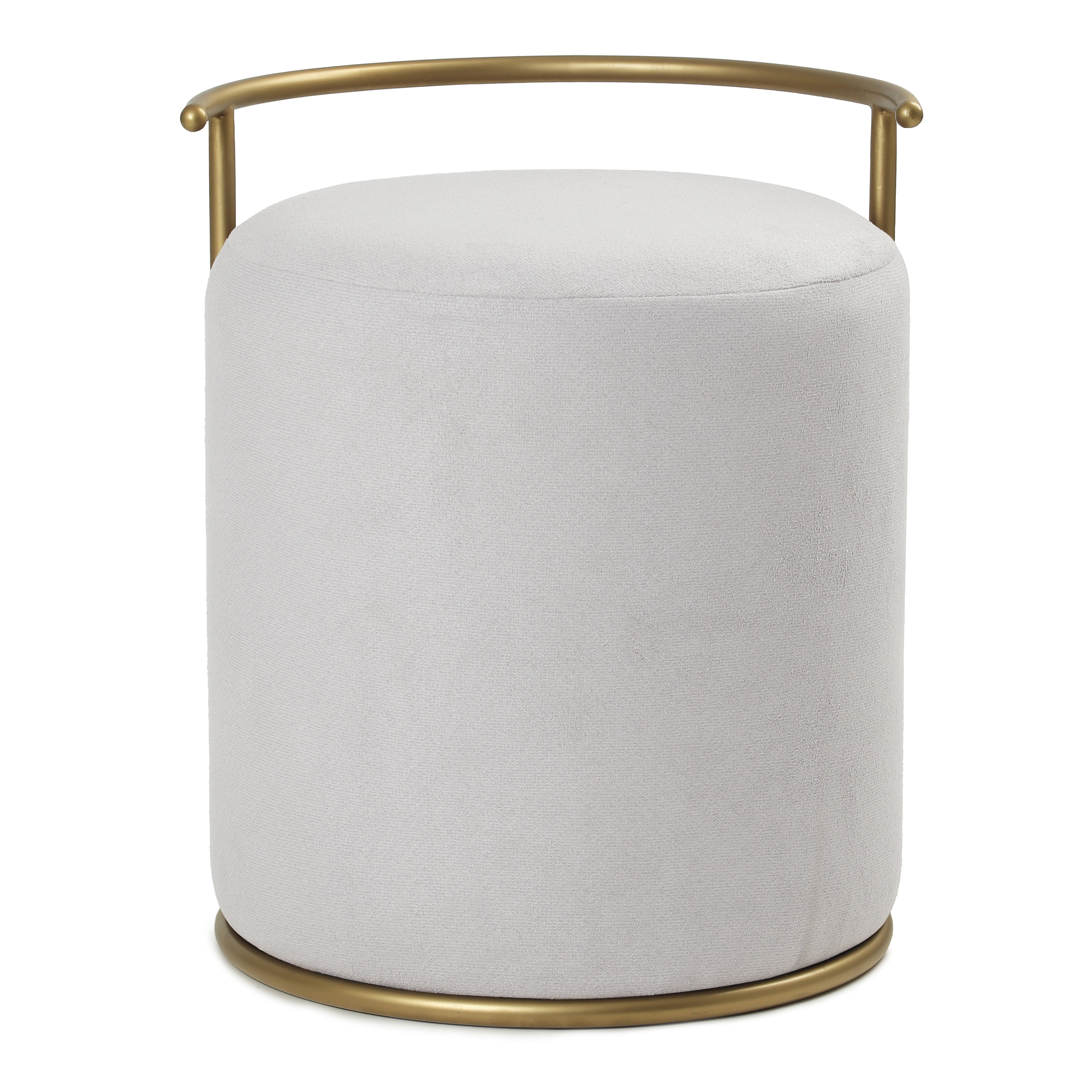 Atticus Pouffe Gold with Light Grey