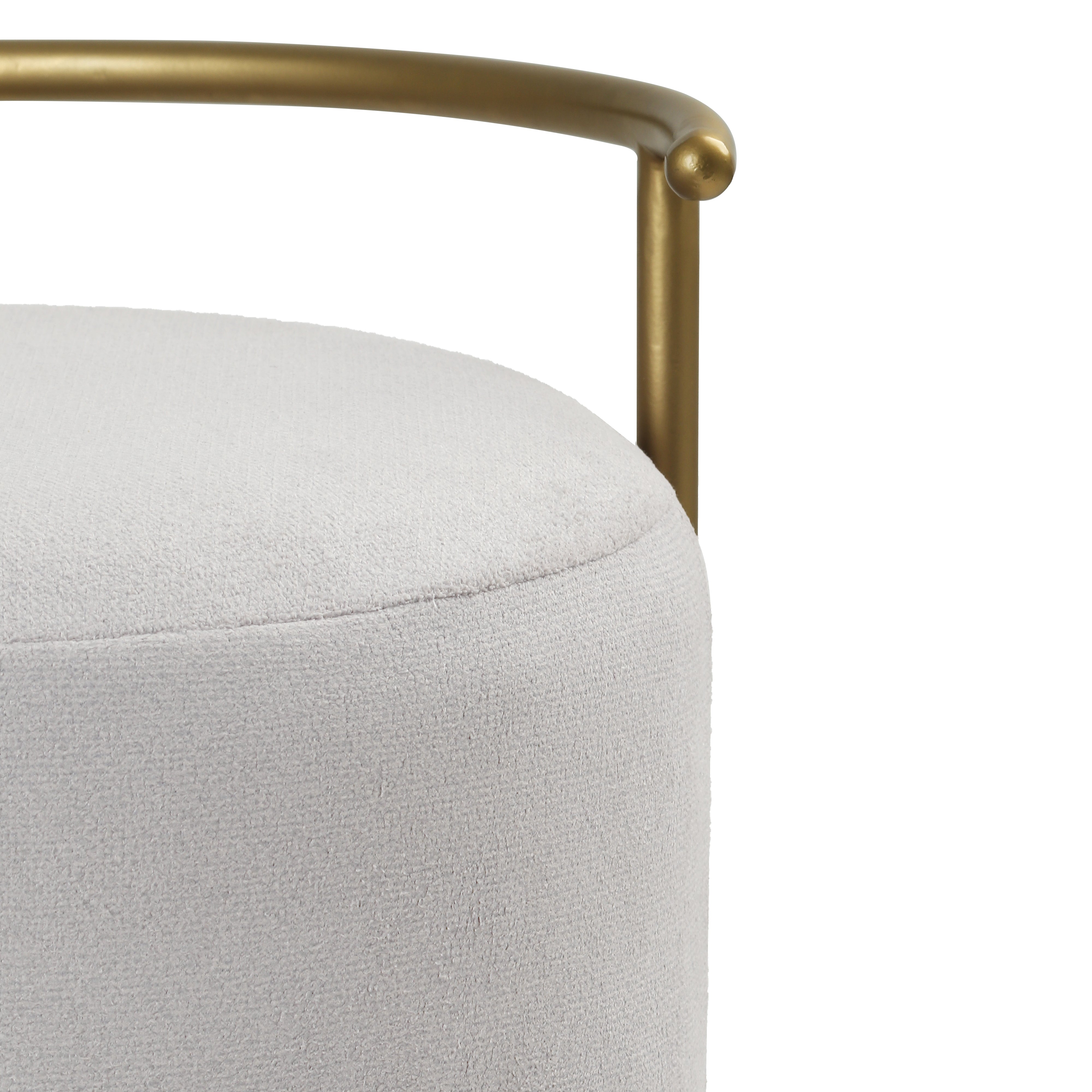 Atticus Pouffe Gold with Light Grey