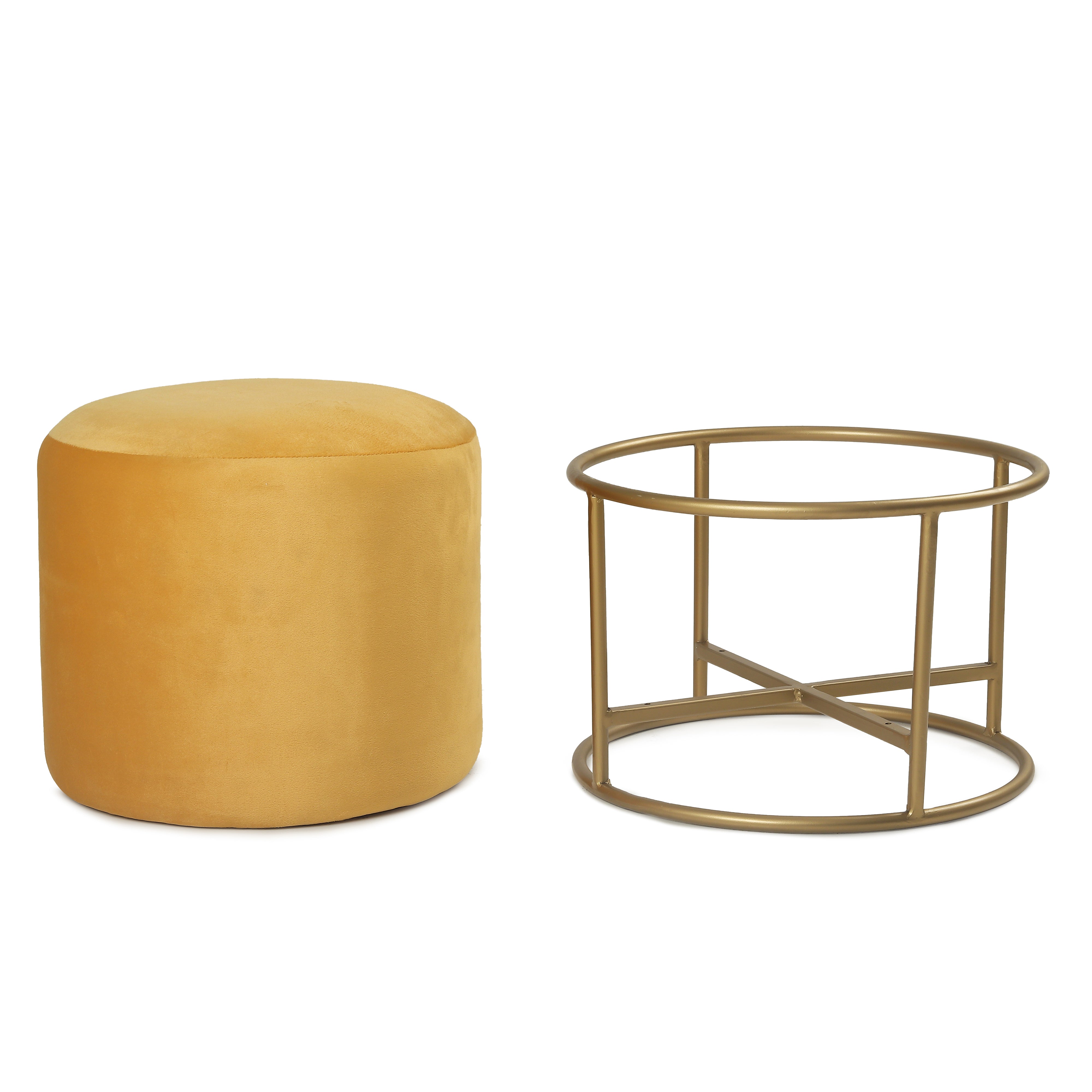 Miles 2 in 1 Pouffe Gold with Yellow