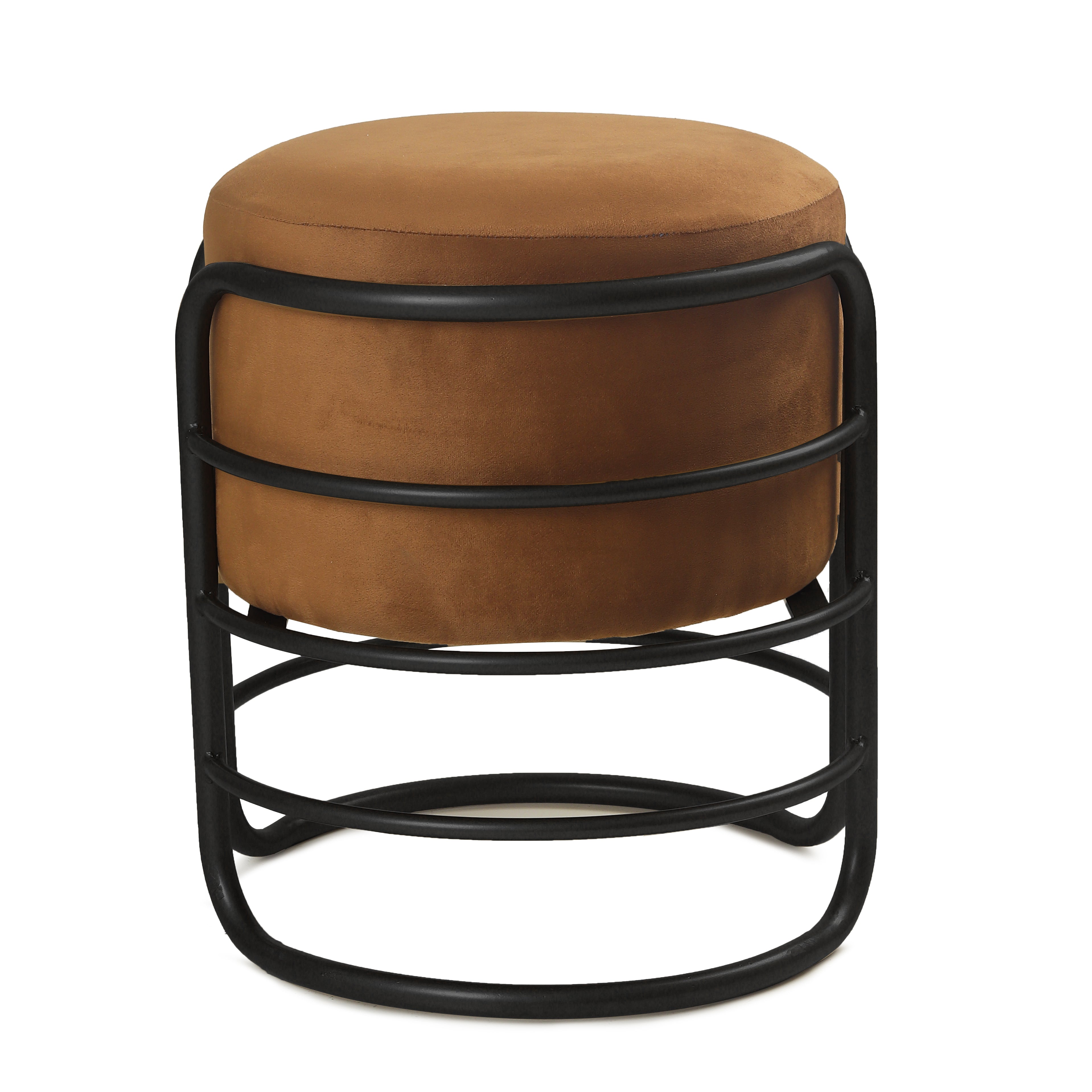 Oliver Pouffe Black with Brown