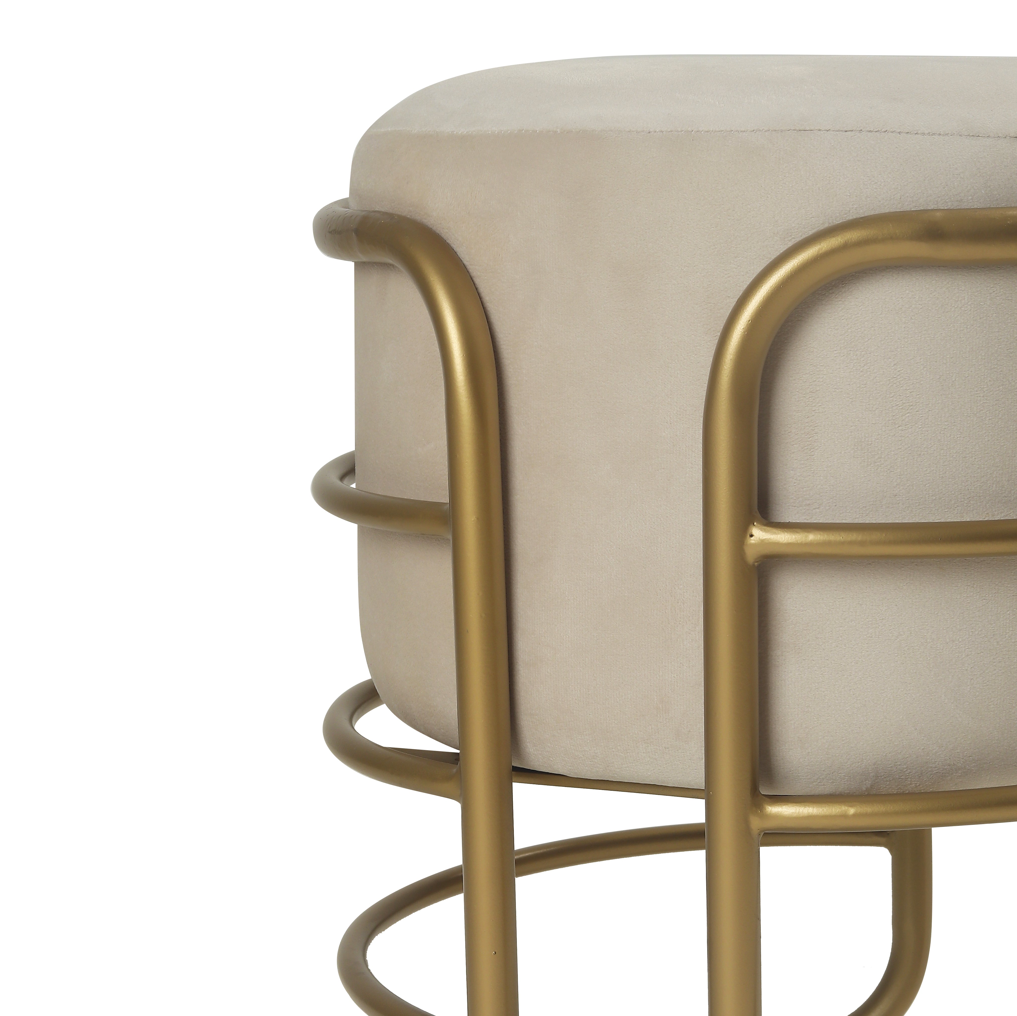 Oliver Pouffe Gold with Off White