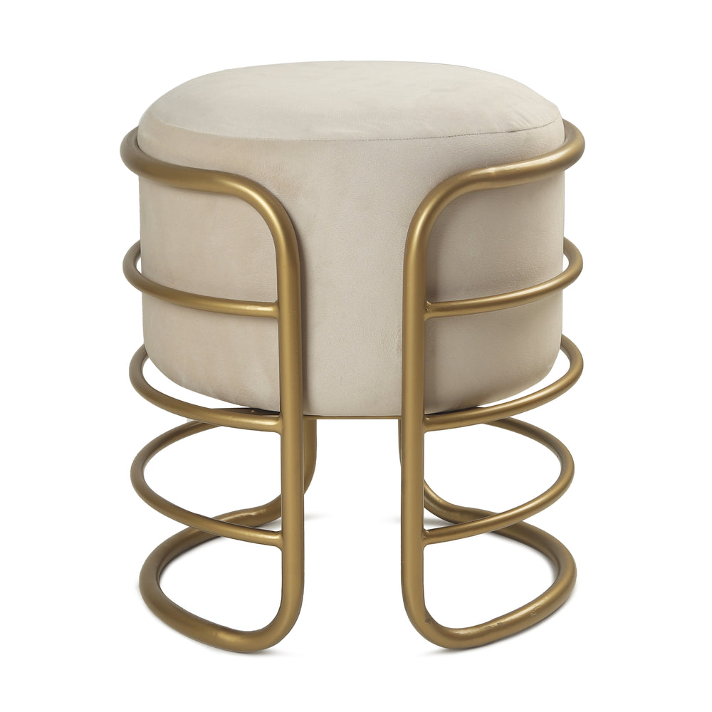 Oliver Pouffe Gold with Off White – BLCK Homes