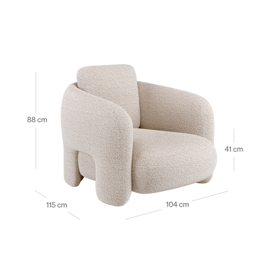 Roman 1 Seater Sofa in White