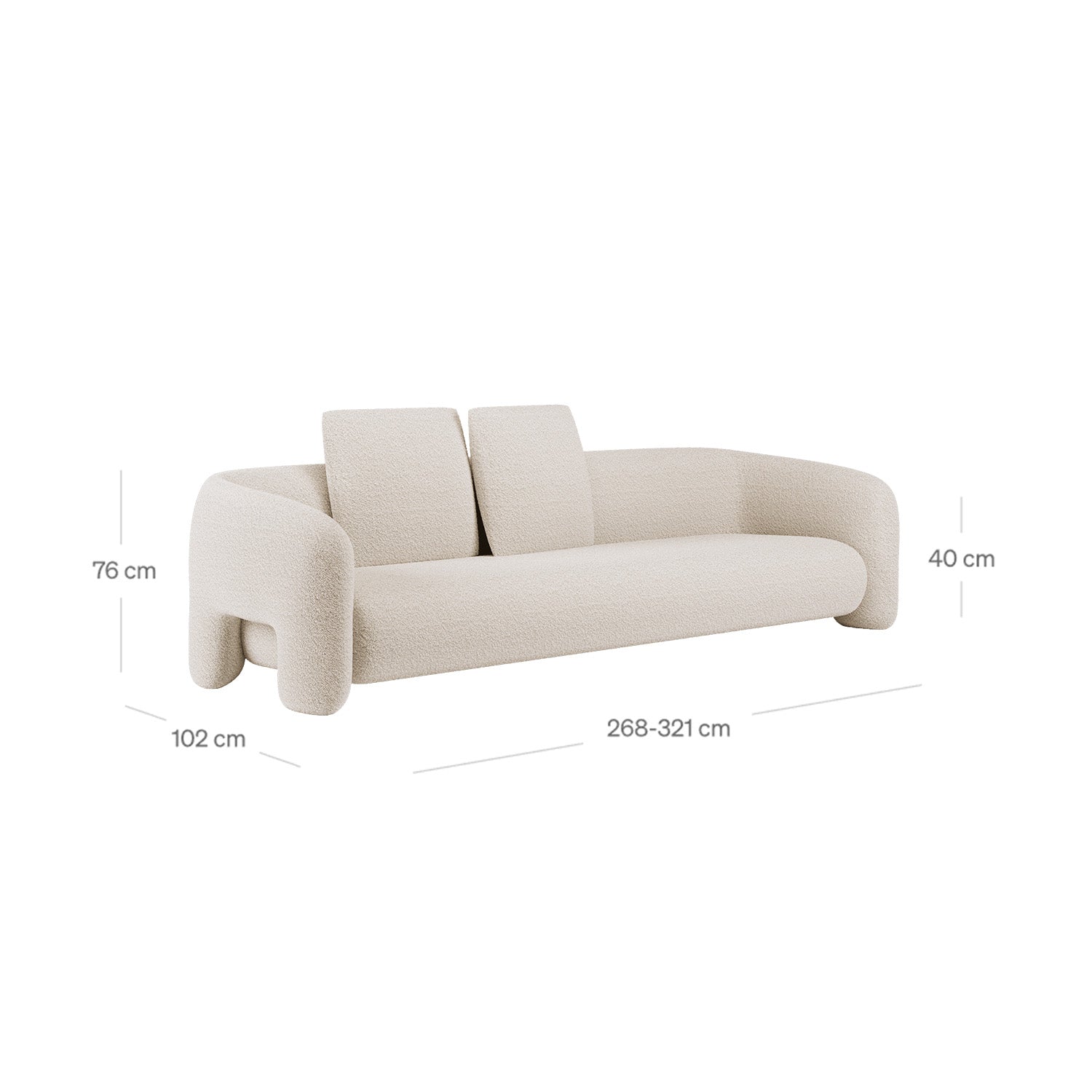 Venice 3 Seater Sofa in White