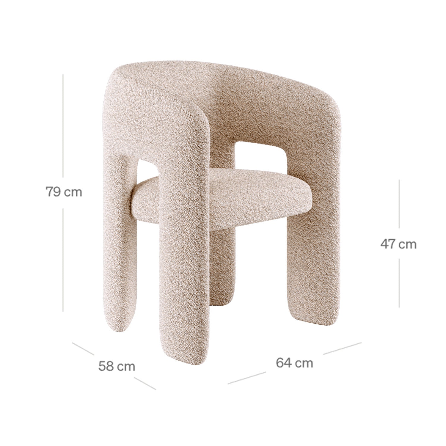 Genoa 1 Seater Sofa in Off White