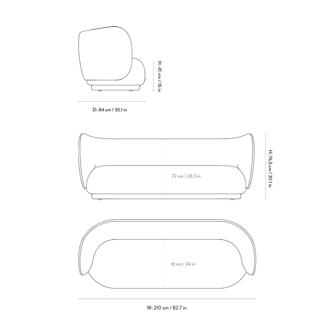 Lazio 2 Seater Sofa in White