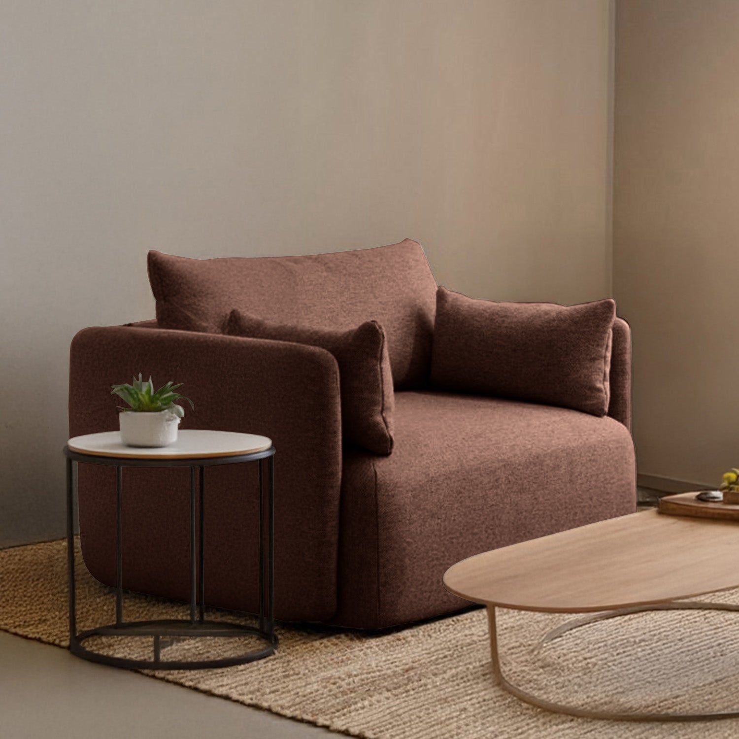 Sicily Single Seater Sofa - Brown – BLCK Homes