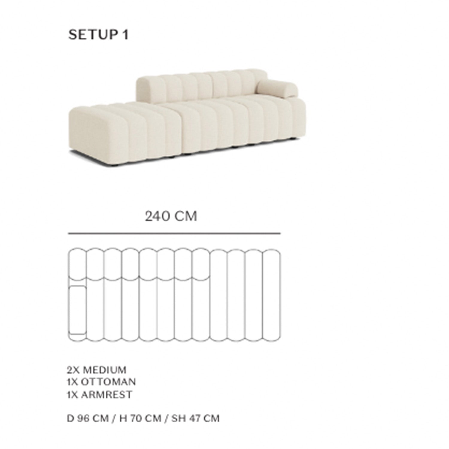 Positano Lounger Sofa in White