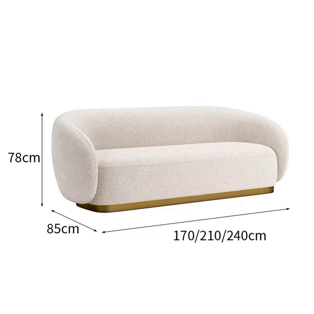 Cortona 2 Seater Sofa in White
