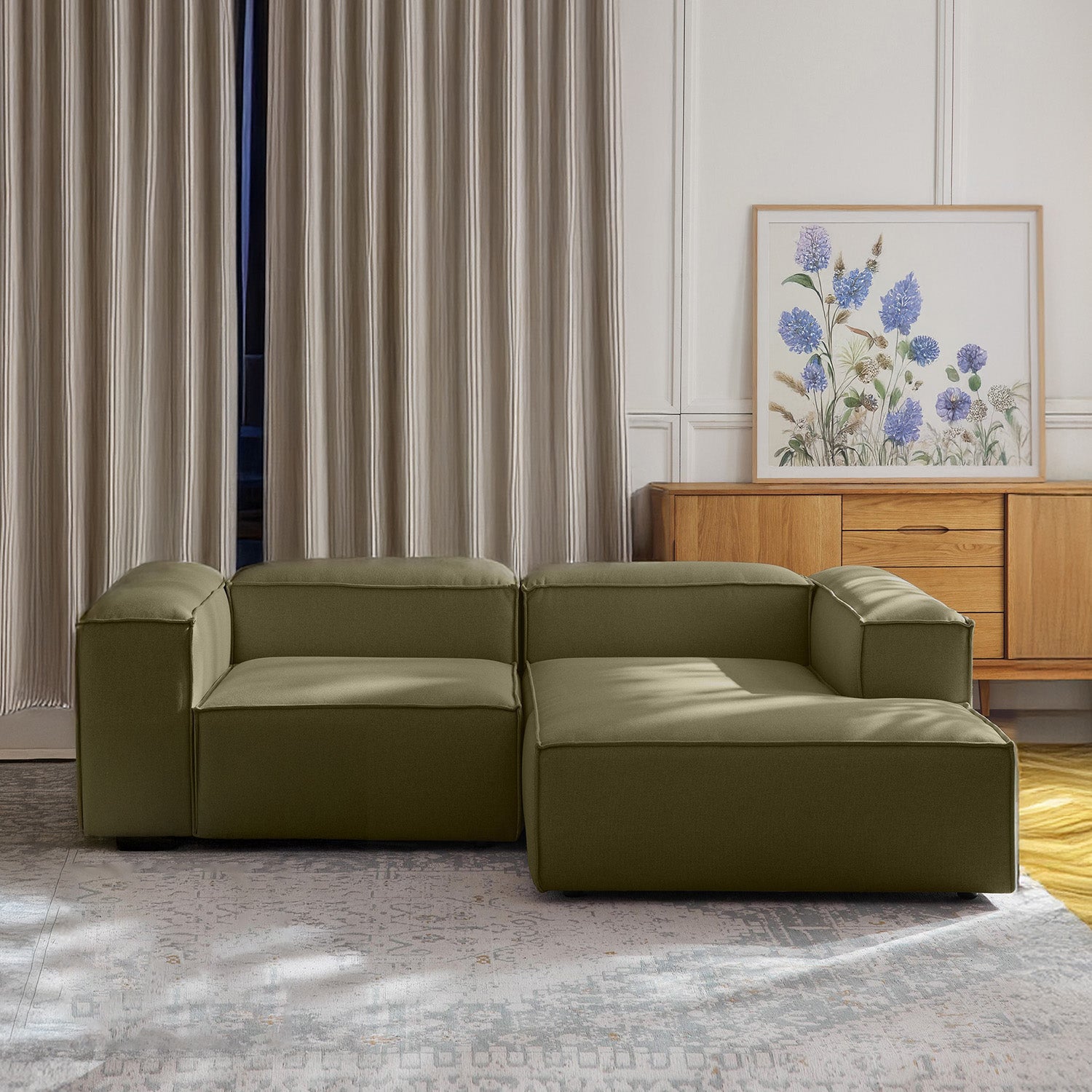 Assisi Casual L Shape Sofa - Green – BLCK Homes