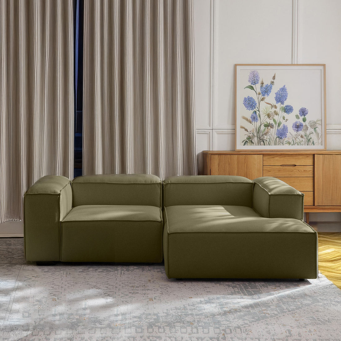 Assisi Casual L Shape Sofa - Green – BLCK Homes
