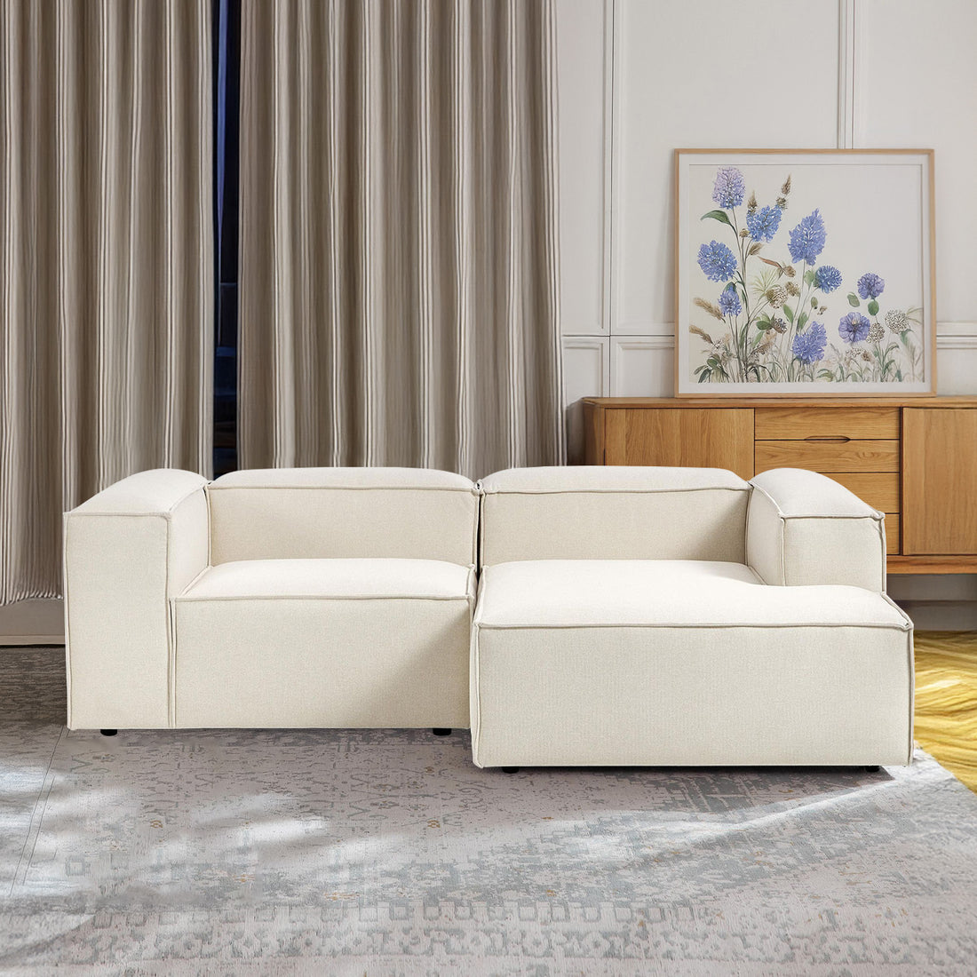 Assisi Casual L Shape Sofa - White – BLCK Homes