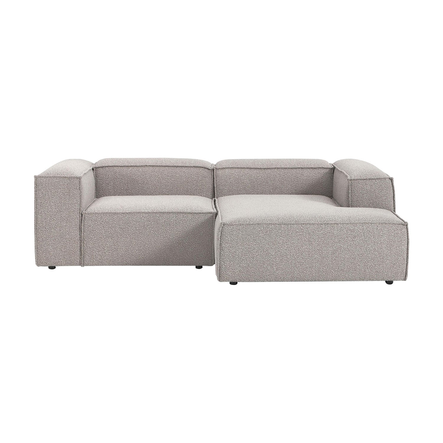 Assisi L-Shape Sofa in Gray Bouclé