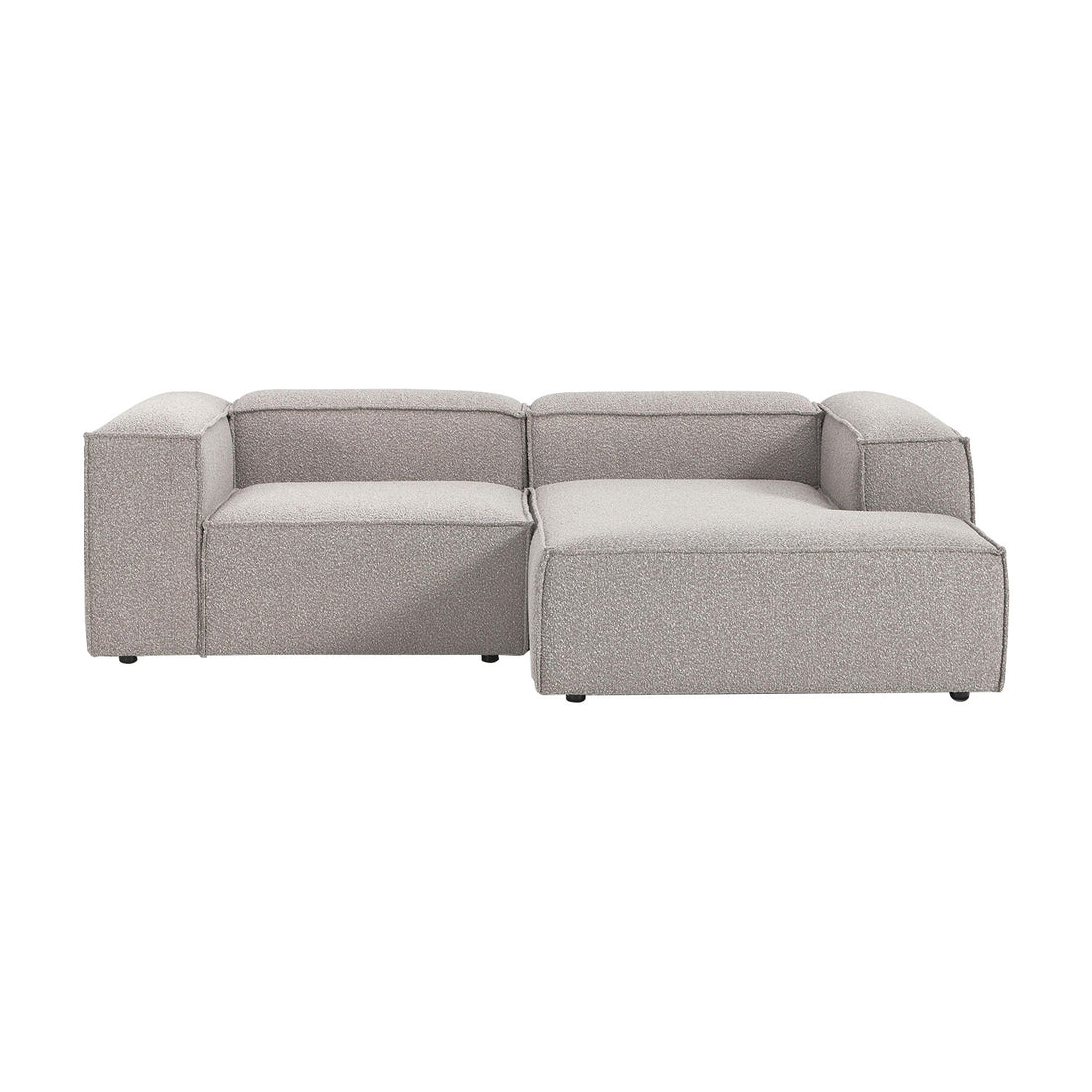 Assisi L-Shape Sofa in Gray Bouclé