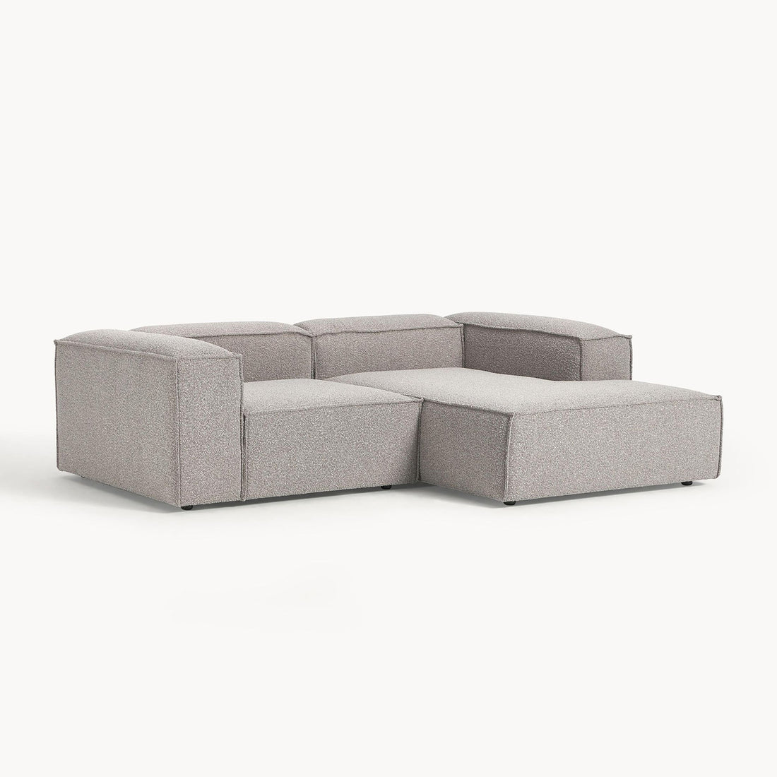 Assisi L-Shape Sofa in Gray Bouclé