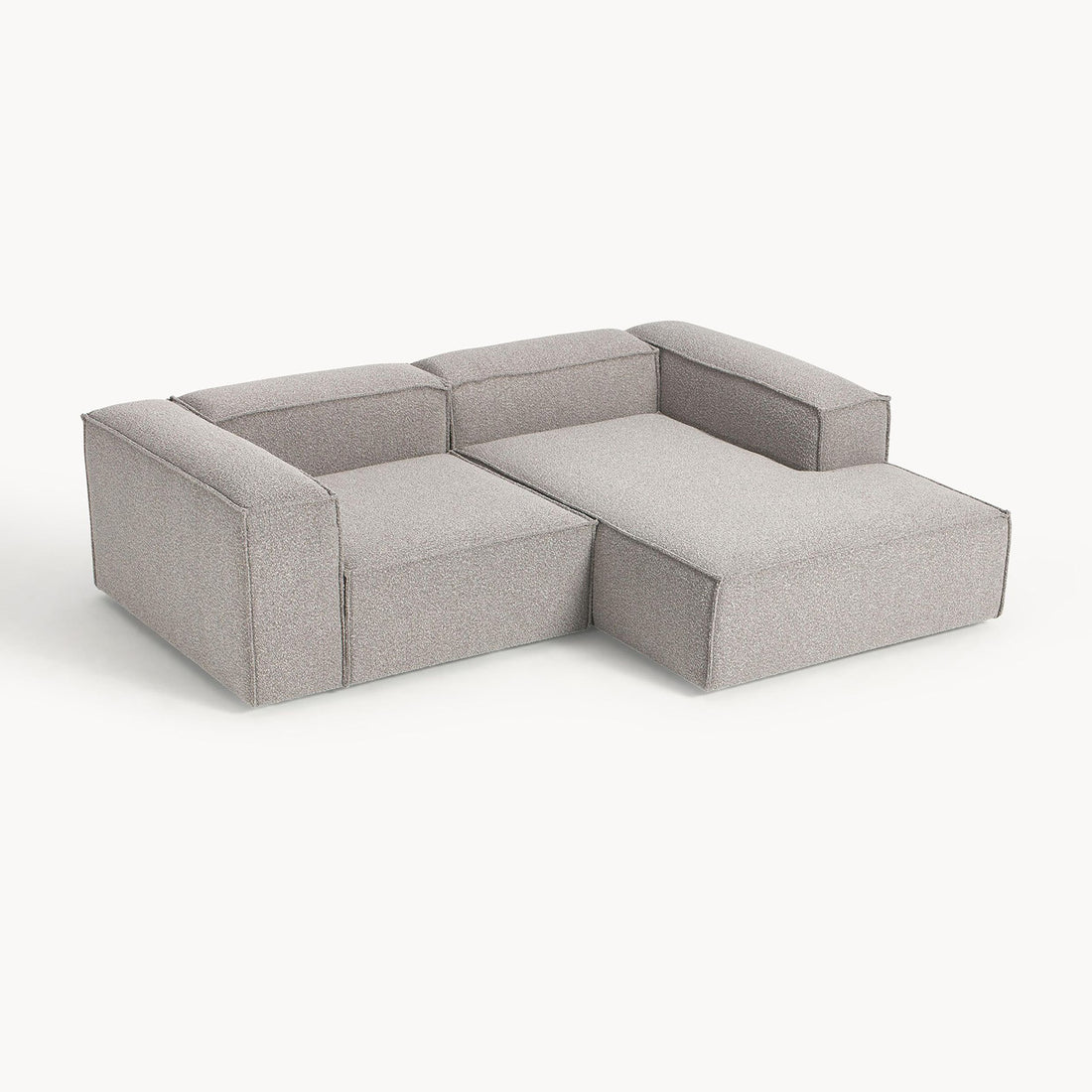 Assisi L-Shape Sofa in Gray Bouclé