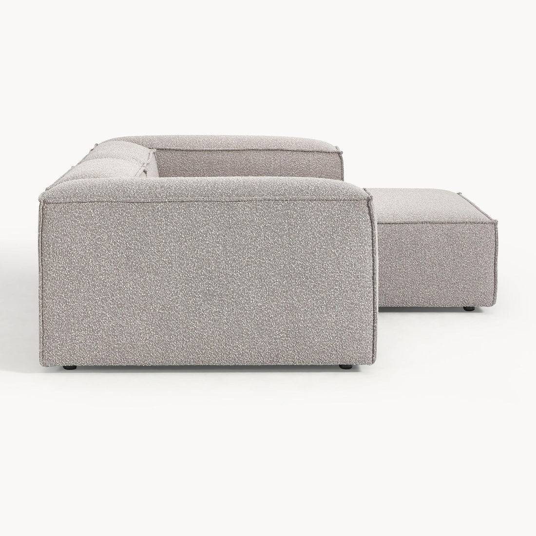 Assisi L-Shape Sofa in Gray Bouclé
