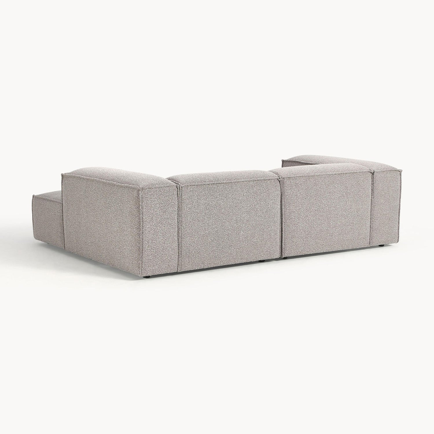 Assisi L-Shape Sofa in Gray Bouclé