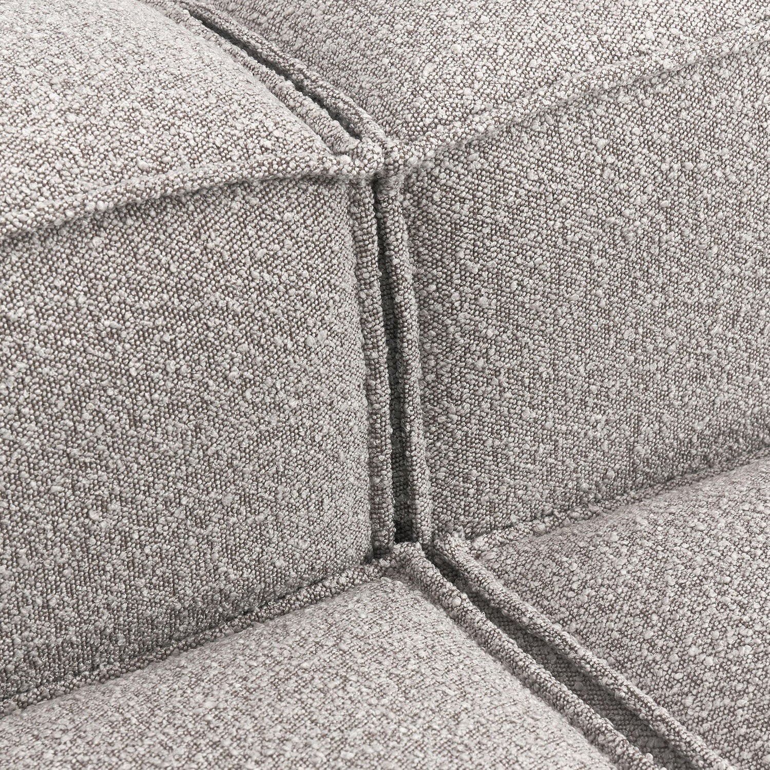 Assisi L-Shape Sofa in Gray Bouclé