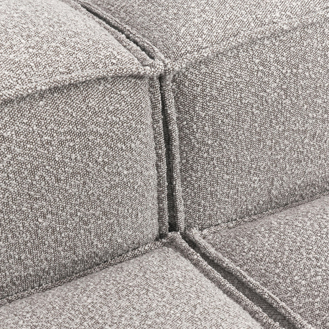 Assisi L-Shape Sofa in Gray Bouclé