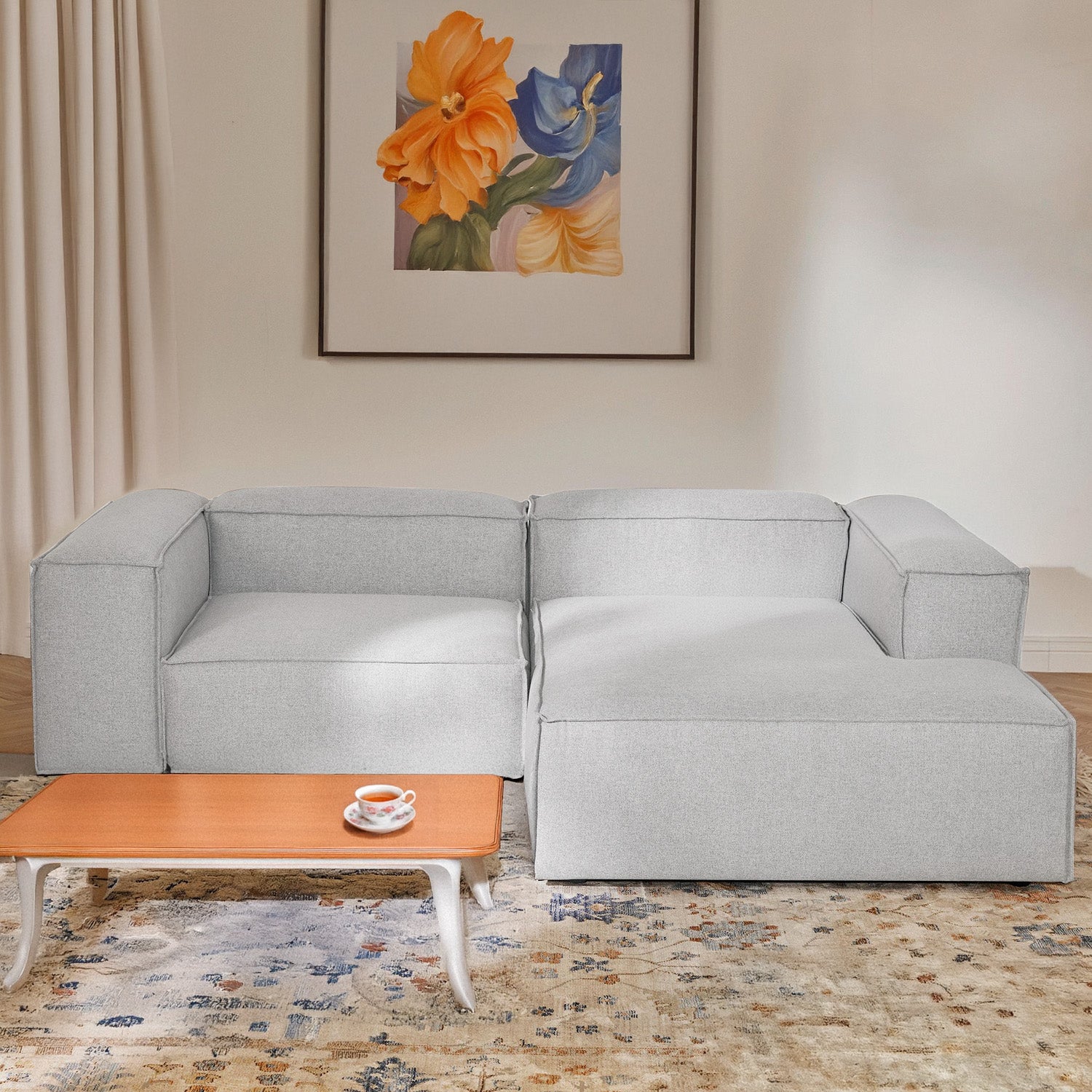 Assisi Casual L Shape Sofa - Gray in Polyester Fabric – BLCK Homes