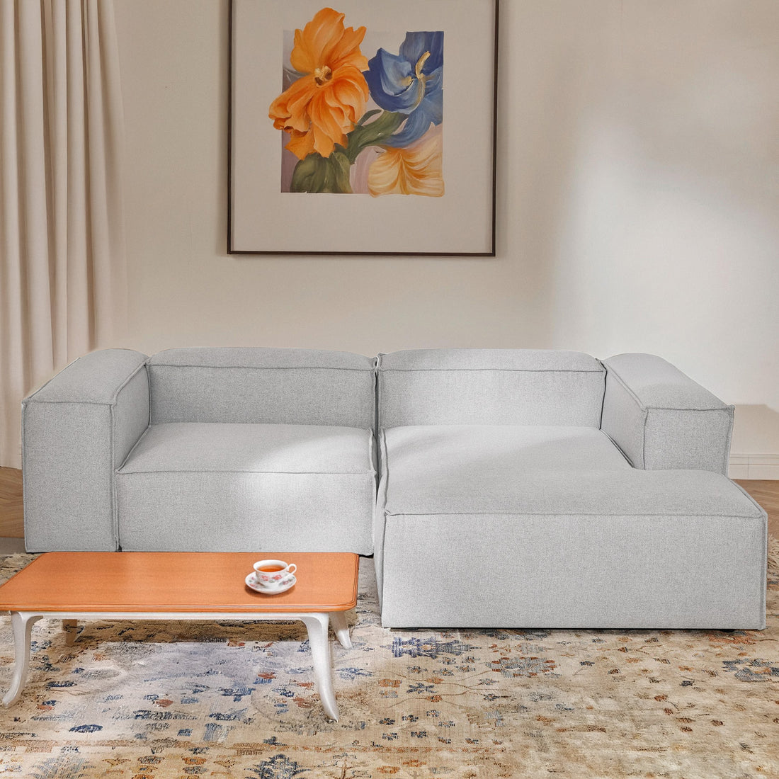 Assisi Casual L Shape Sofa - Gray in Polyester Fabric – BLCK Homes