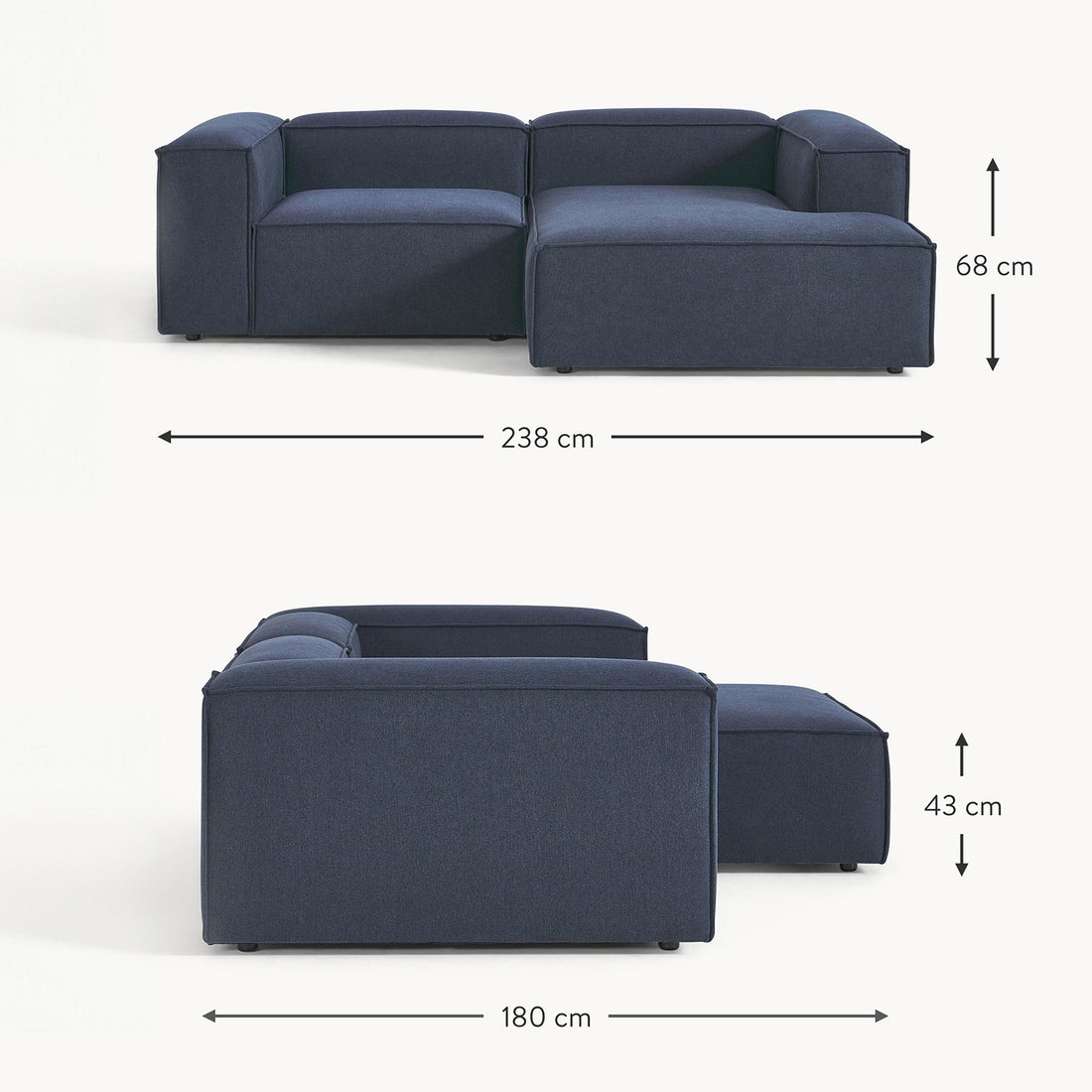 Assisi L-Shape Sofa in Blue