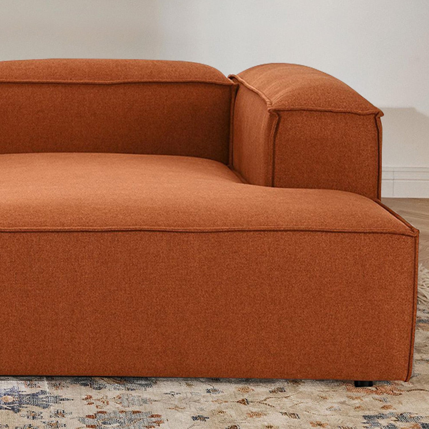 Assisi L-Shape Sofa in Rust Brown