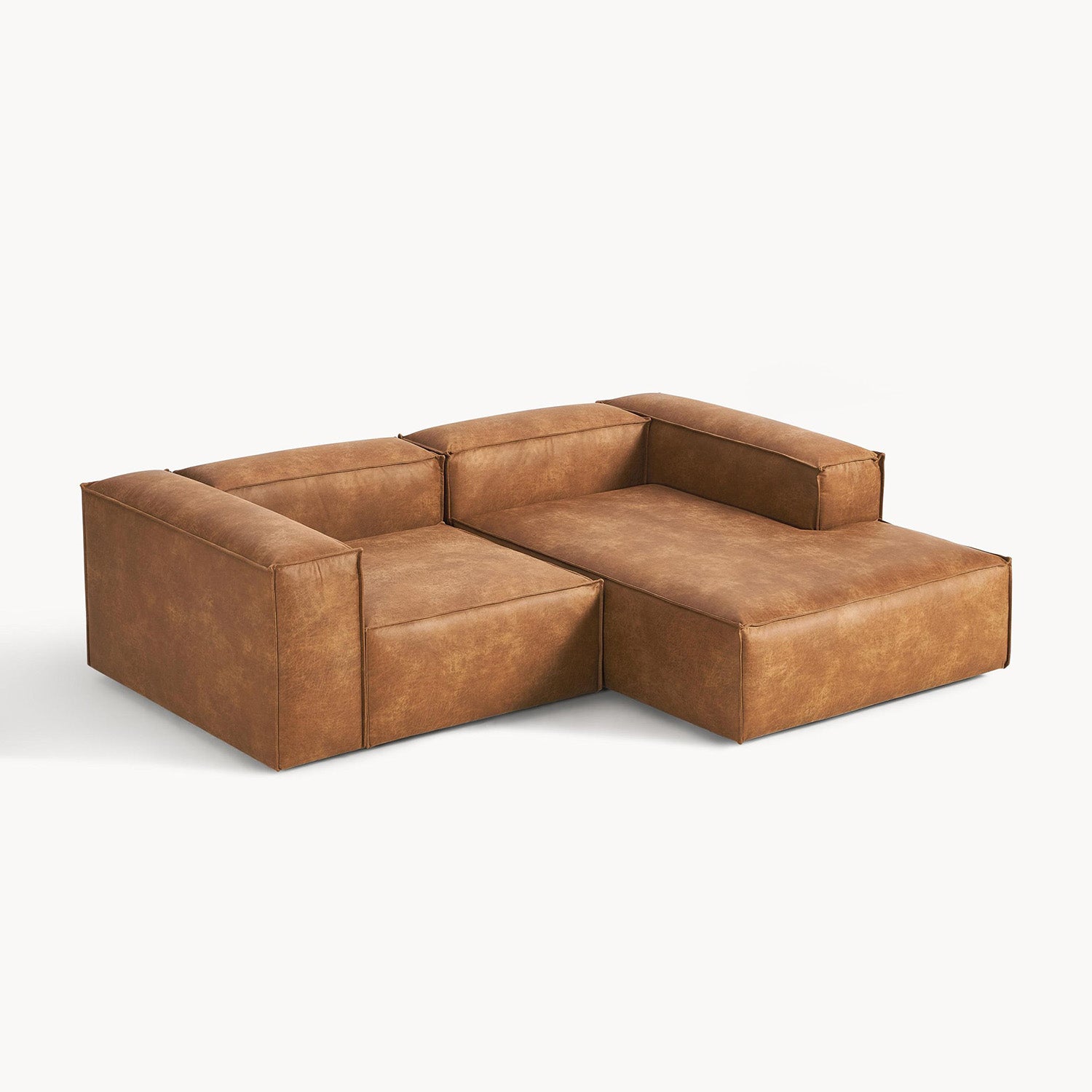 Assisi L-Shape Sofa in Brown