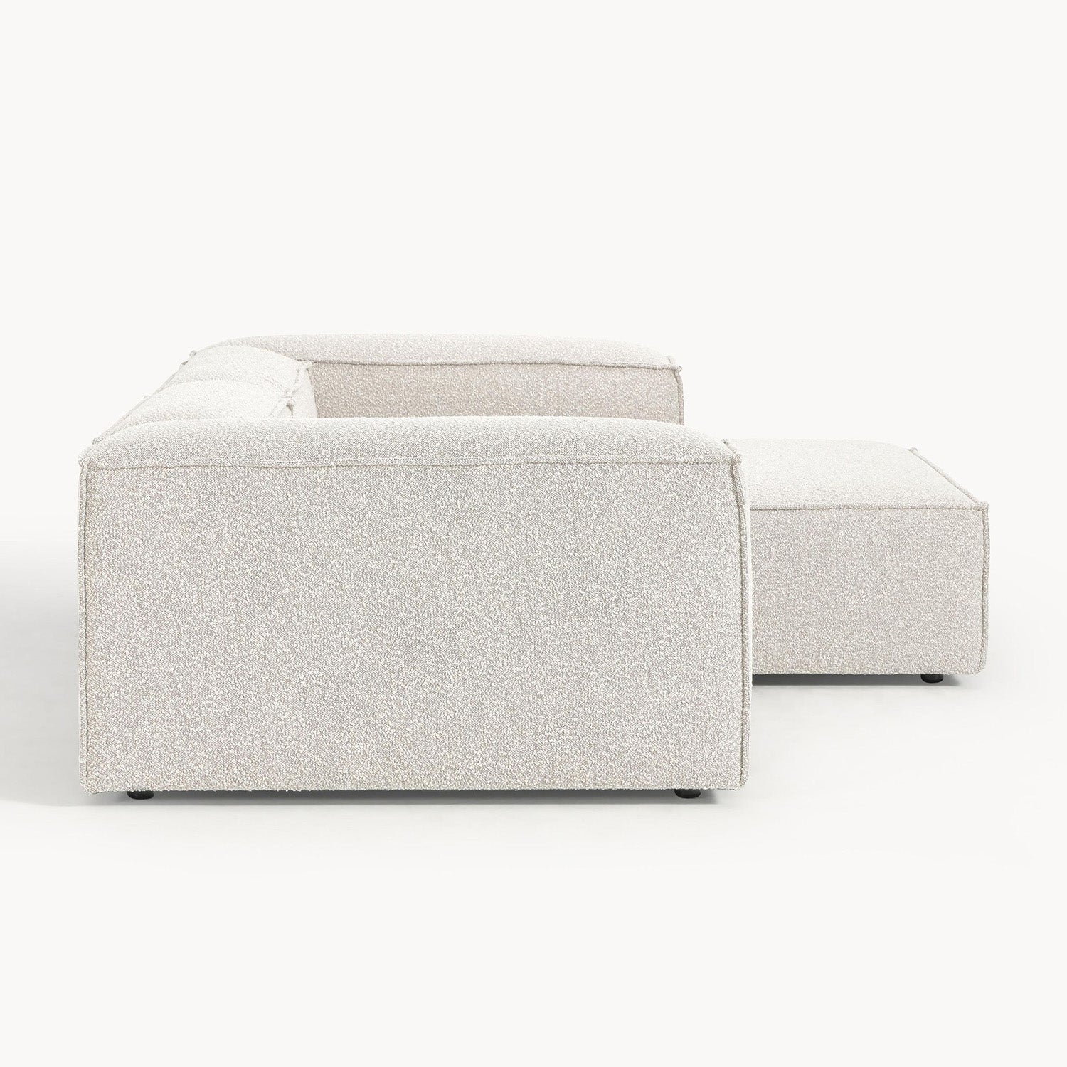 Assisi L-Shape Sofa in White Bouclé