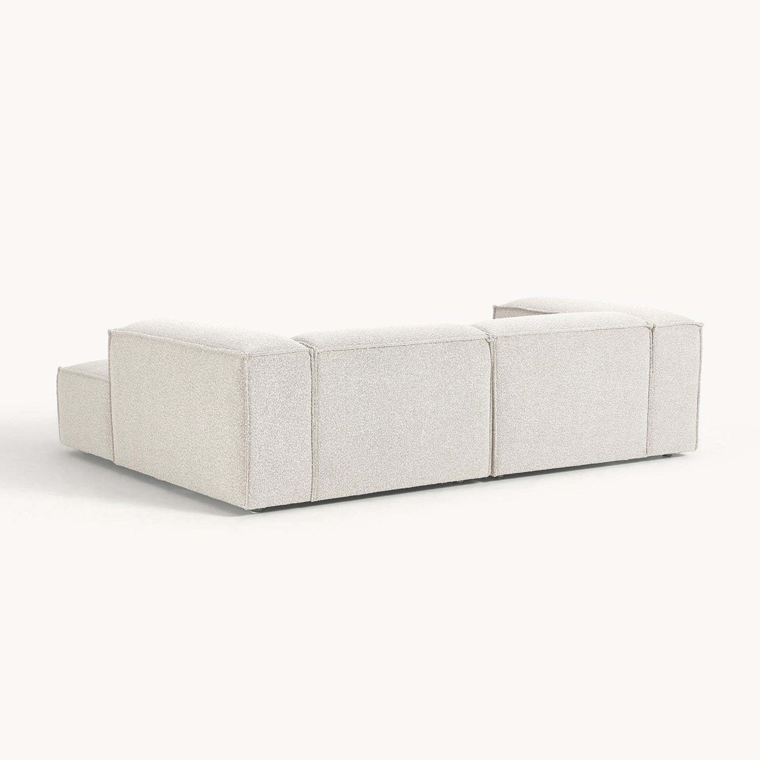 Assisi L-Shape Sofa in White Bouclé