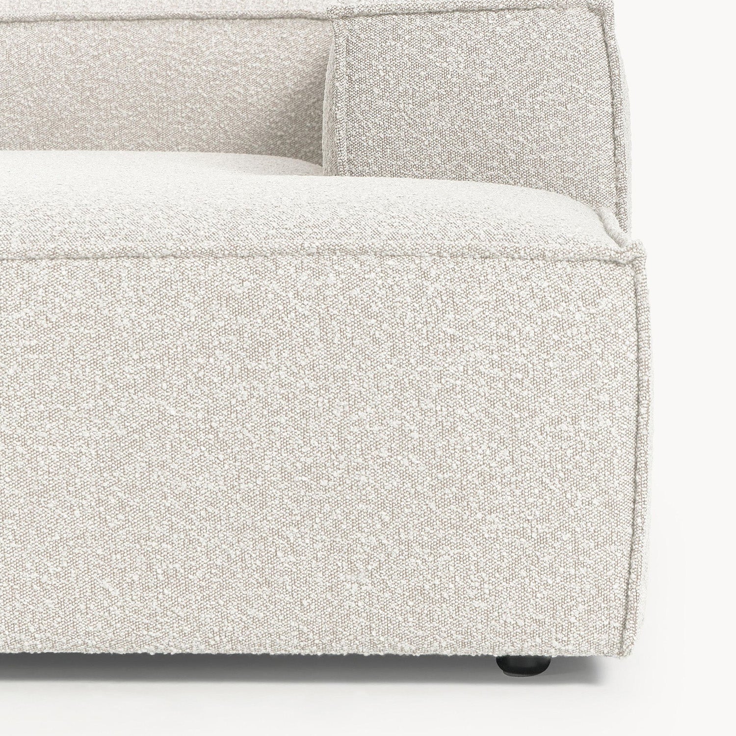 Assisi L-Shape Sofa in White Bouclé