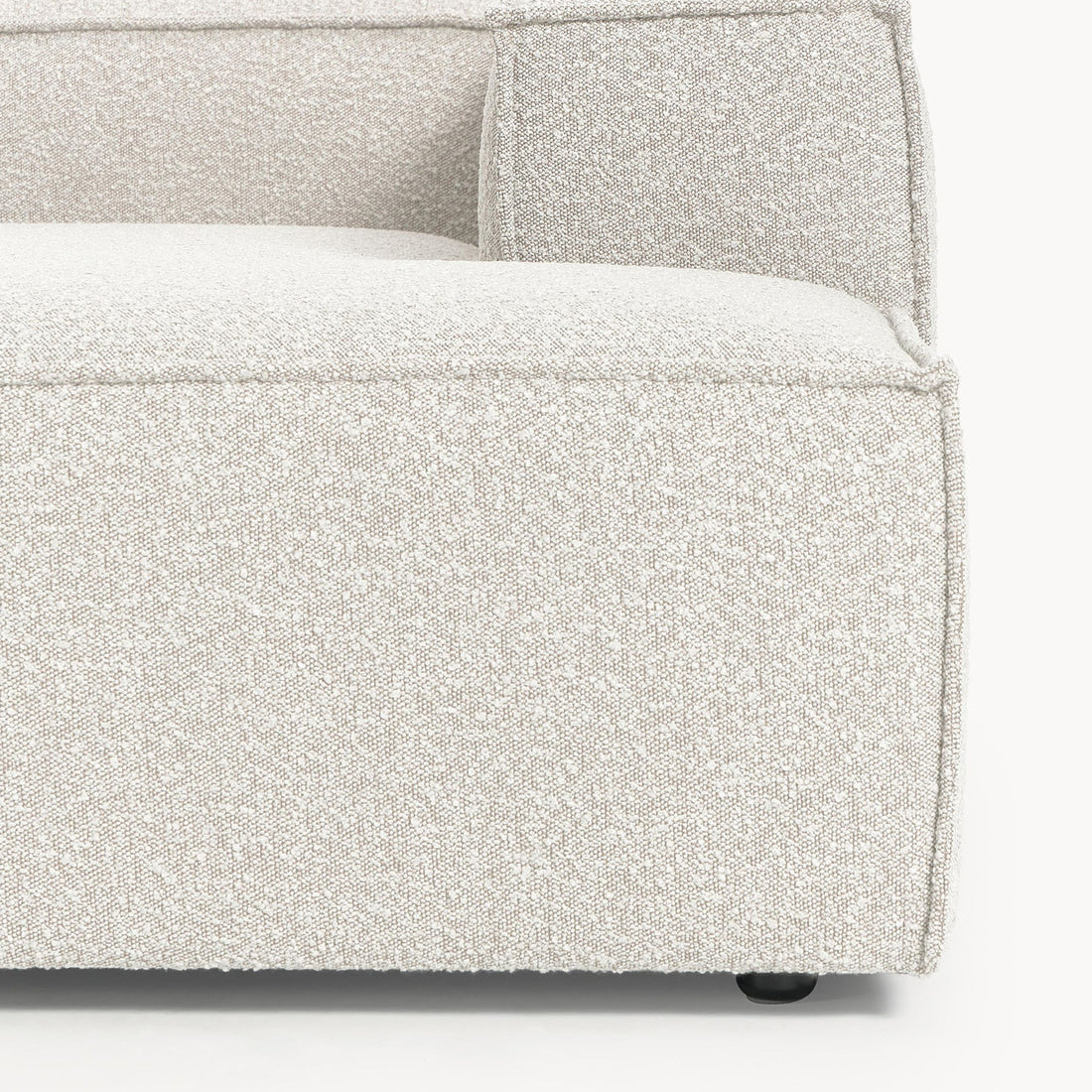 Assisi L-Shape Sofa in White Bouclé