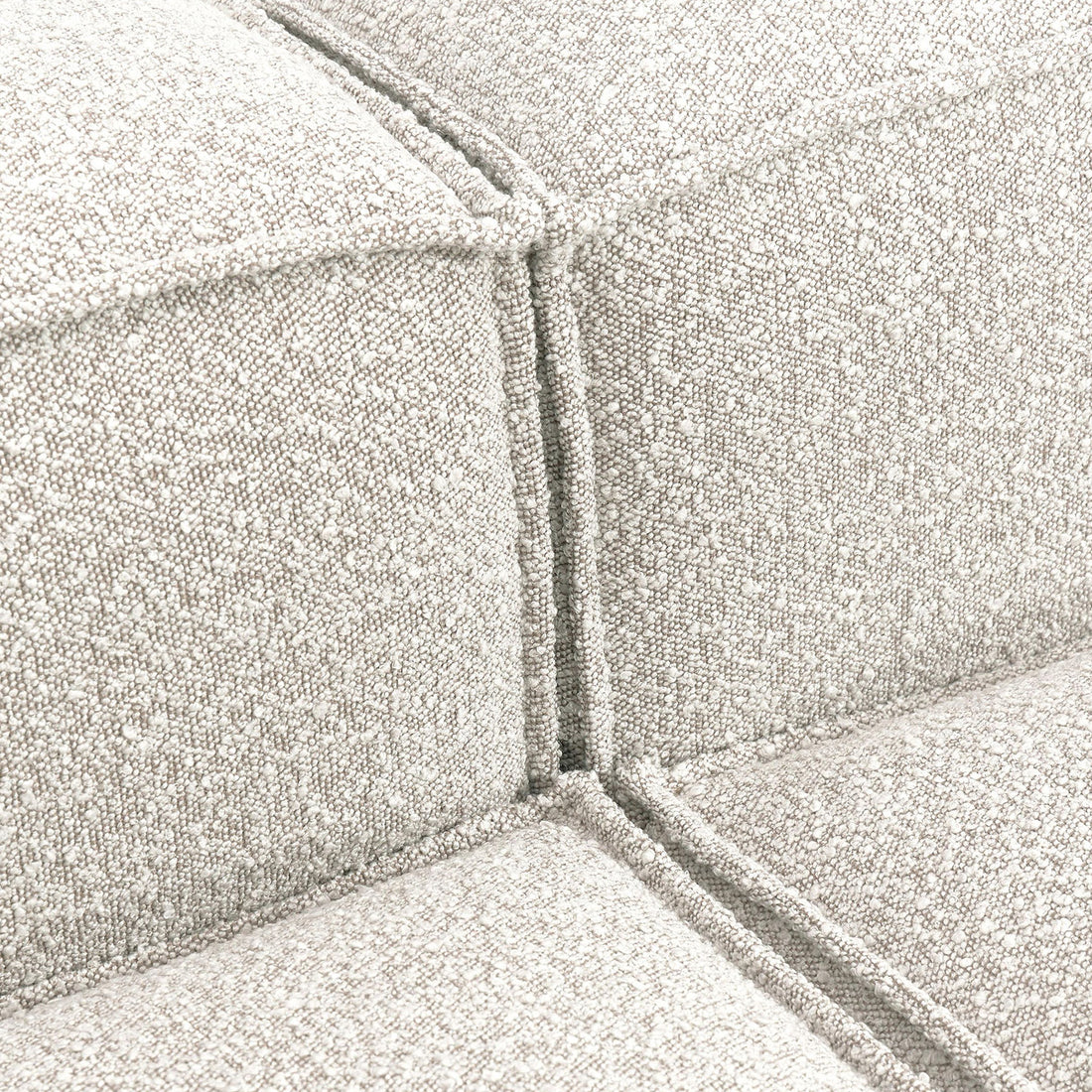 Assisi L-Shape Sofa in White Bouclé