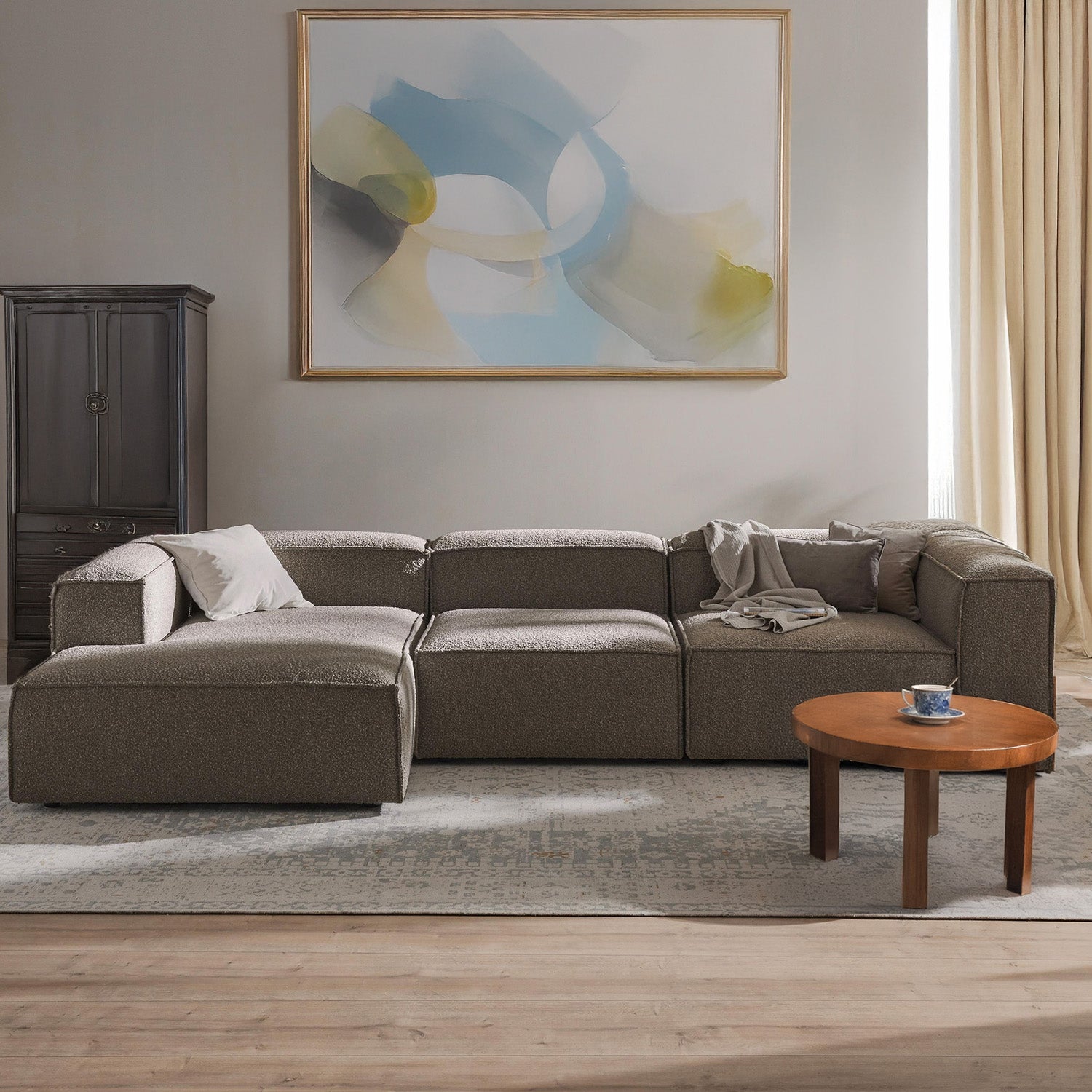 Trevi L Shape Sofa - Ash Gray – BLCK Homes