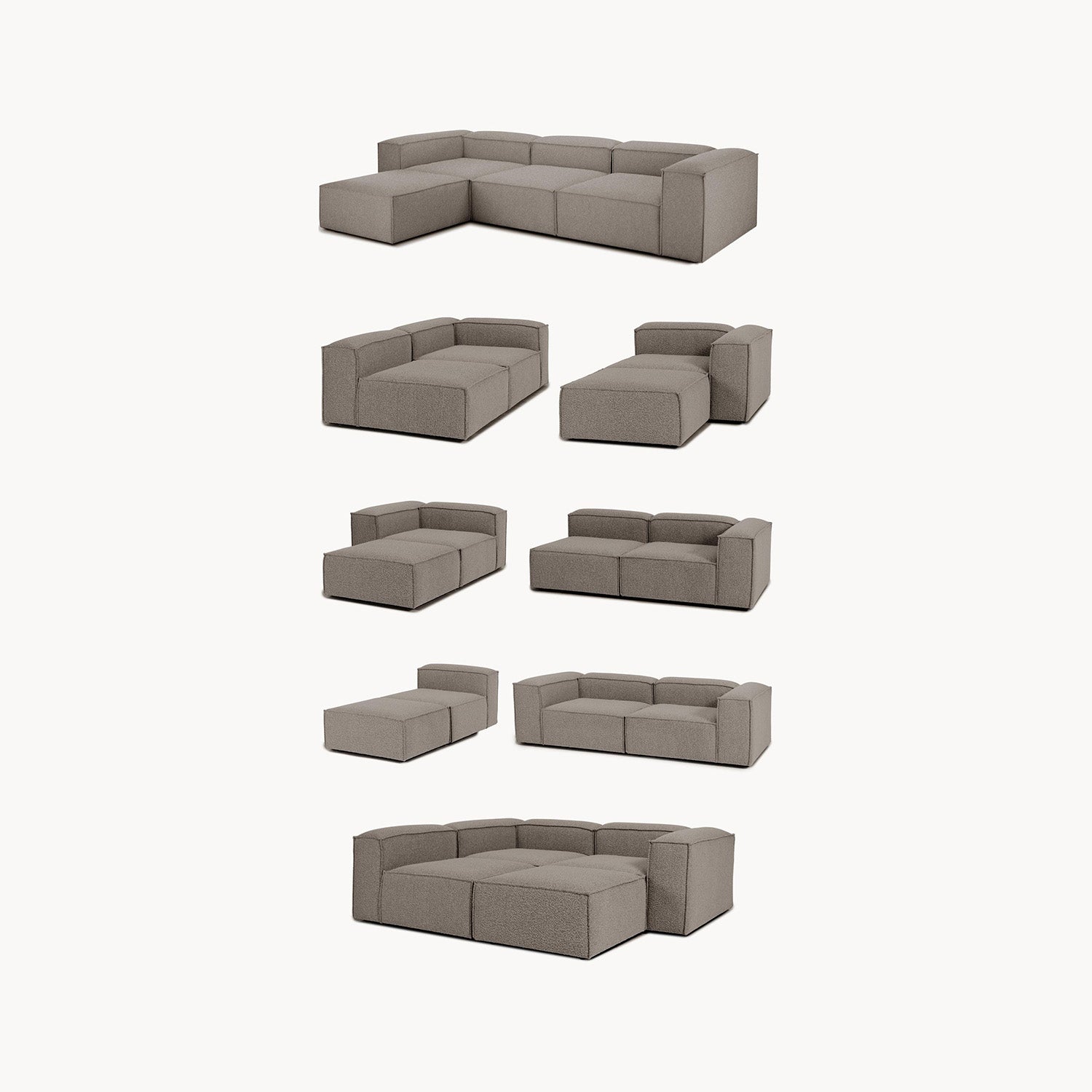 Trevi L-Shape Sofa in Ash Gray