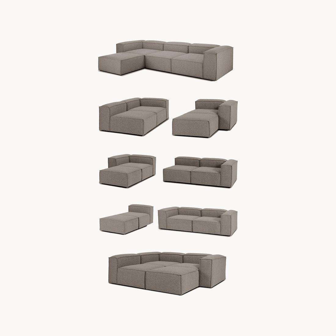Trevi L-Shape Sofa in Ash Gray