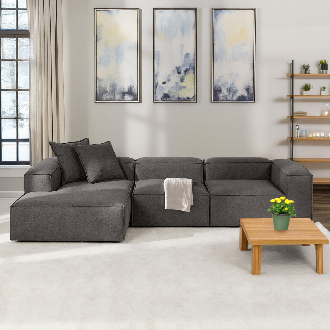 Trevi L Shape Sofa - Dark Gray – BLCK Homes