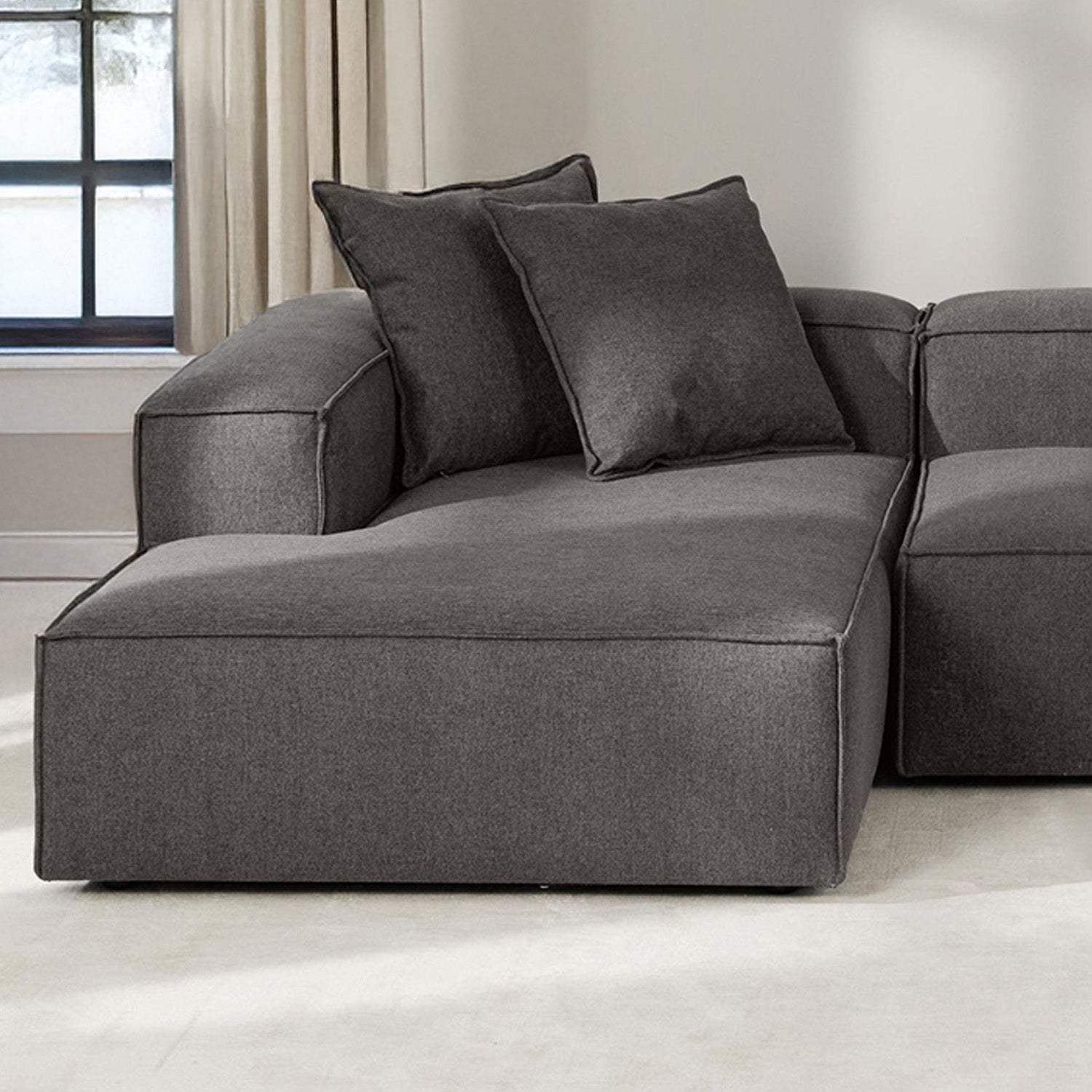Trevi L-Shape Sofa in Dark Gray