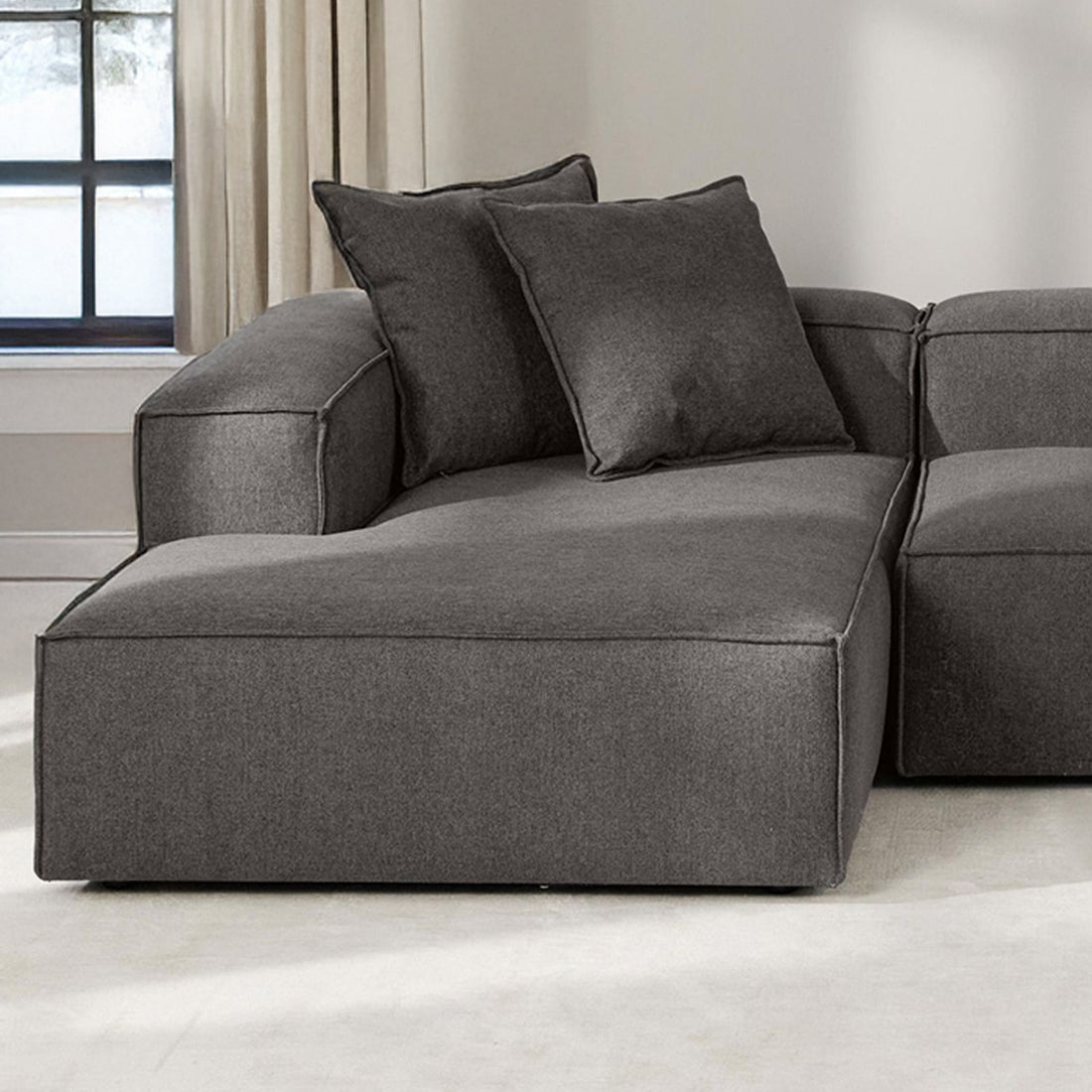 Trevi L-Shape Sofa in Dark Gray