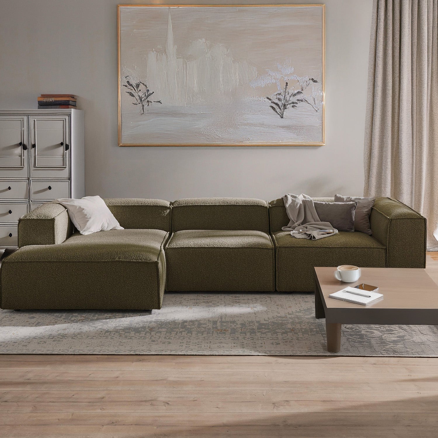Trevi L Shape Sofa - Green – BLCK Homes