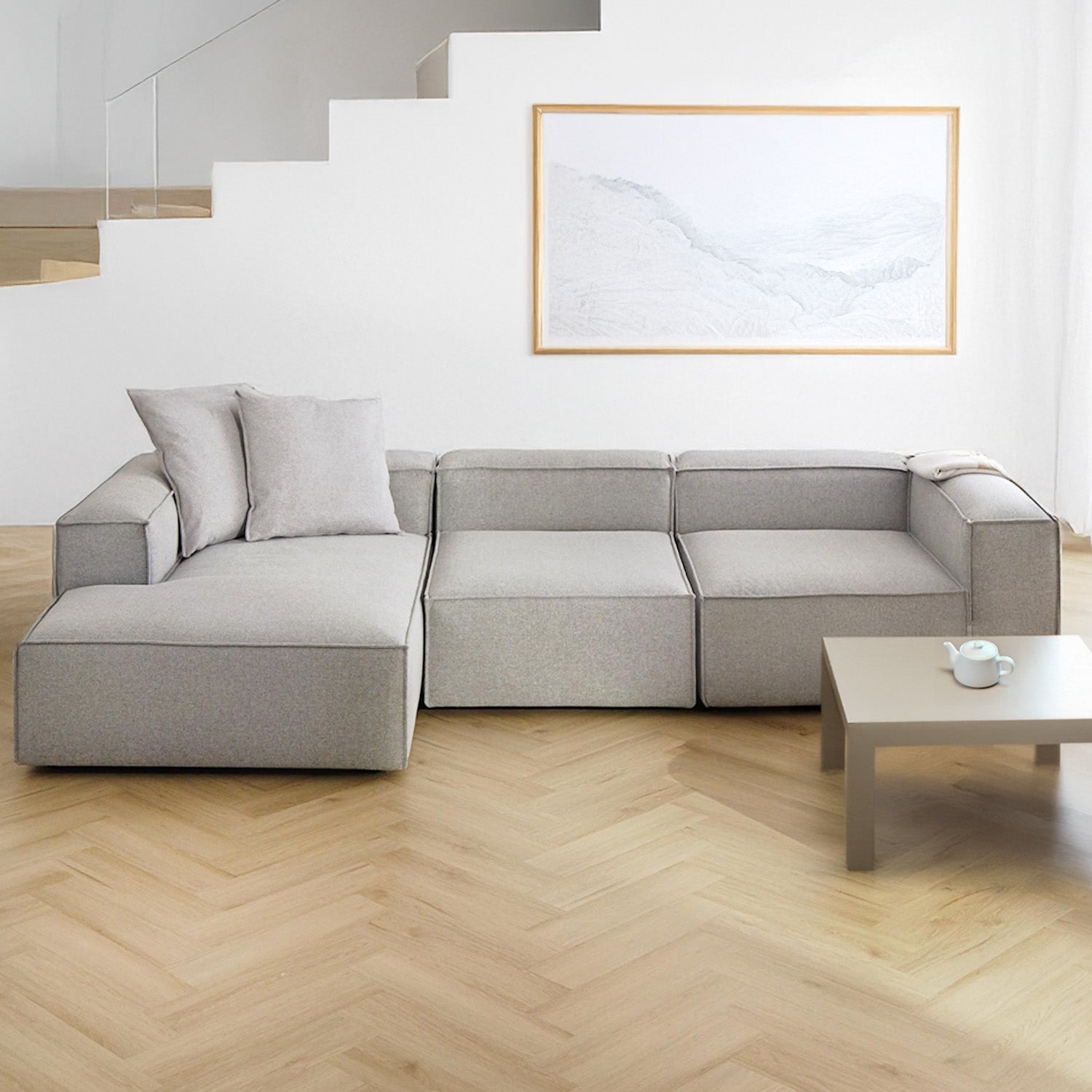 Trevi L Shape Sofa - Light Gray – BLCK Homes