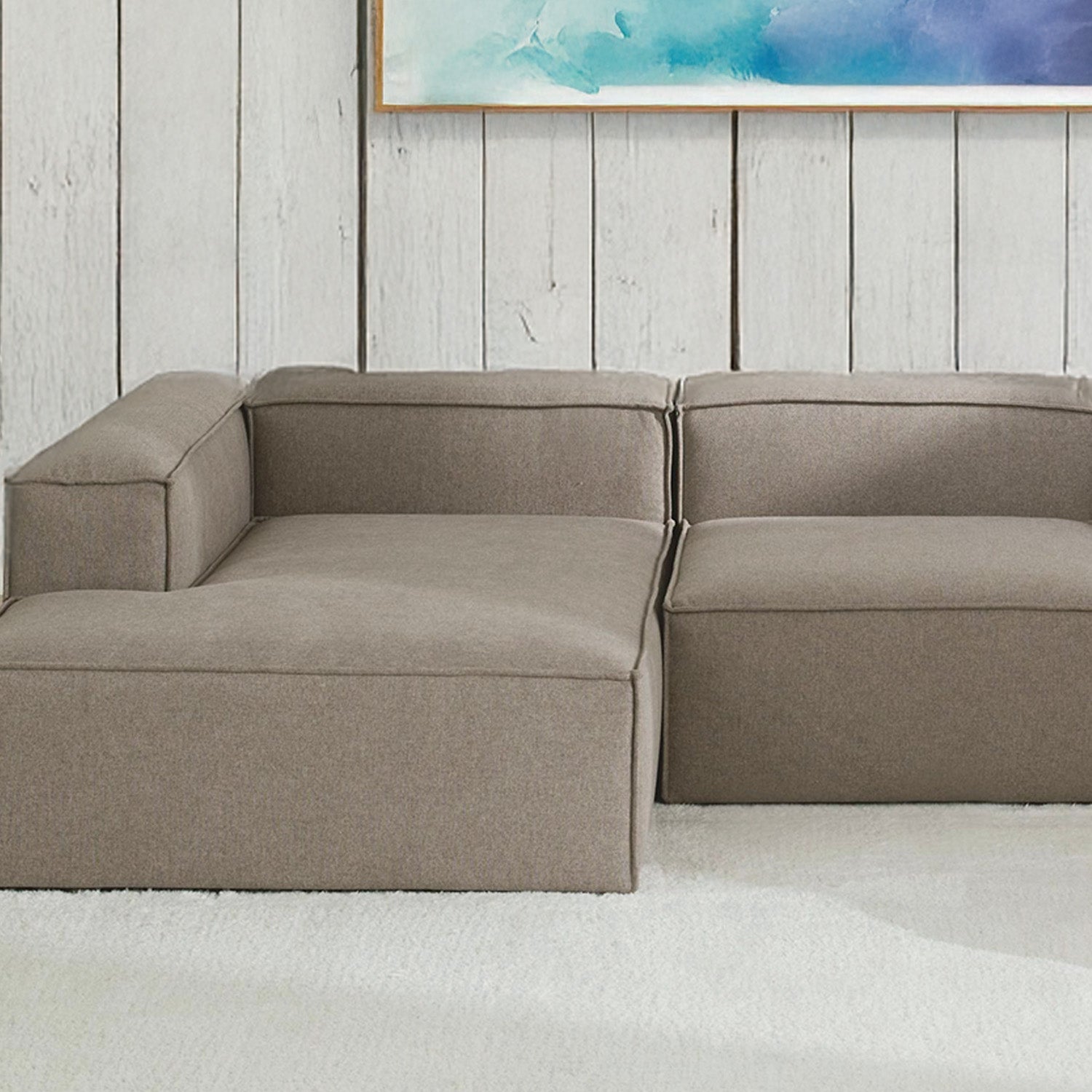 Trevi L-Shape Sofa in Rust Gray