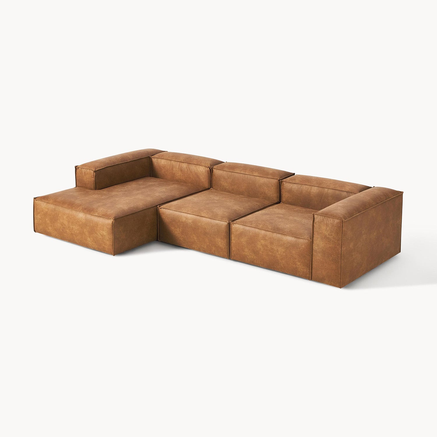 Trevi L-Shape Sofa in Brown