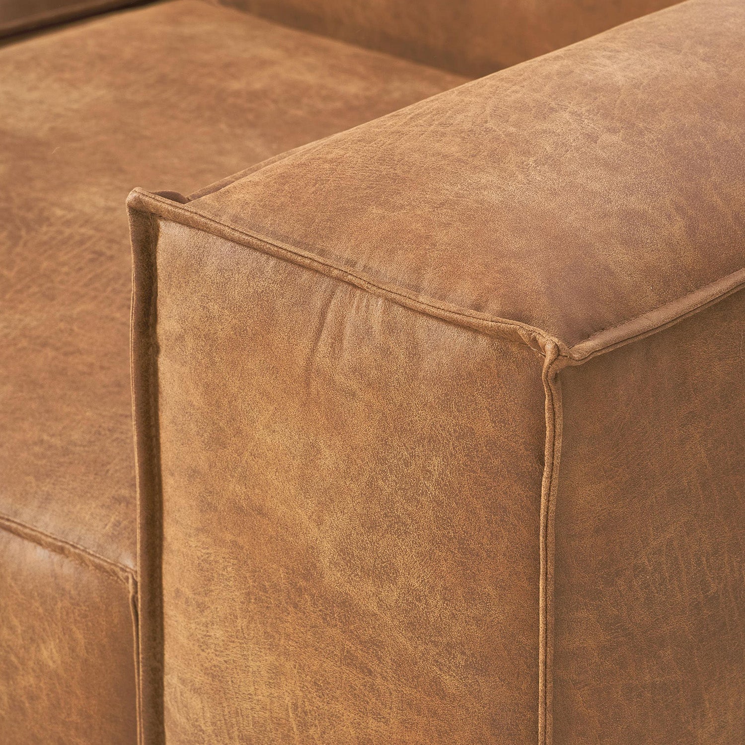 Trevi L-Shape Sofa in Brown
