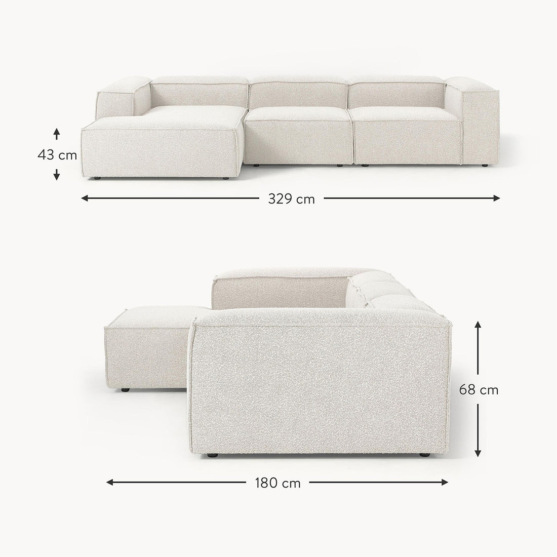 Trevi L-Shape Sofa in White