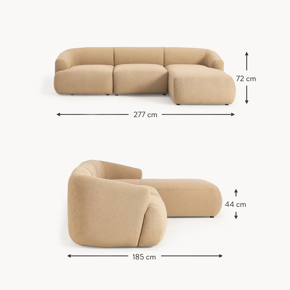 Brera L-Shape Sofa in Beige